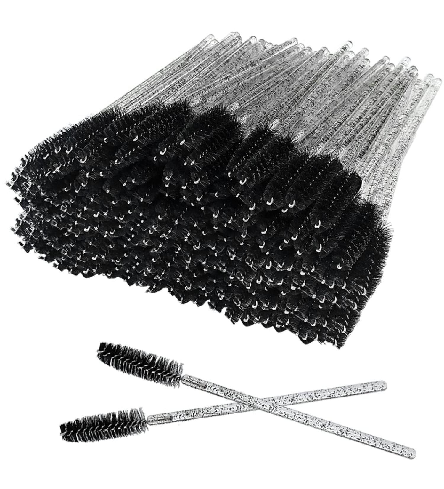 XPP Disposable Eyelash Brushes 100PCS Eye Brow Spoolie Castor Oil Brush Mascara Wands - Crystal Black - Buy Online on SooperMarket.com