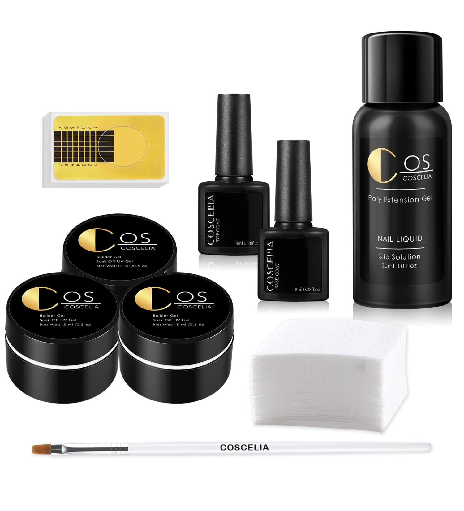 3 Colors UV Nail Gel for Nail Extension Base and Top Coat Nail Brush Nail Forms - Buy Online on SooperMarket.com