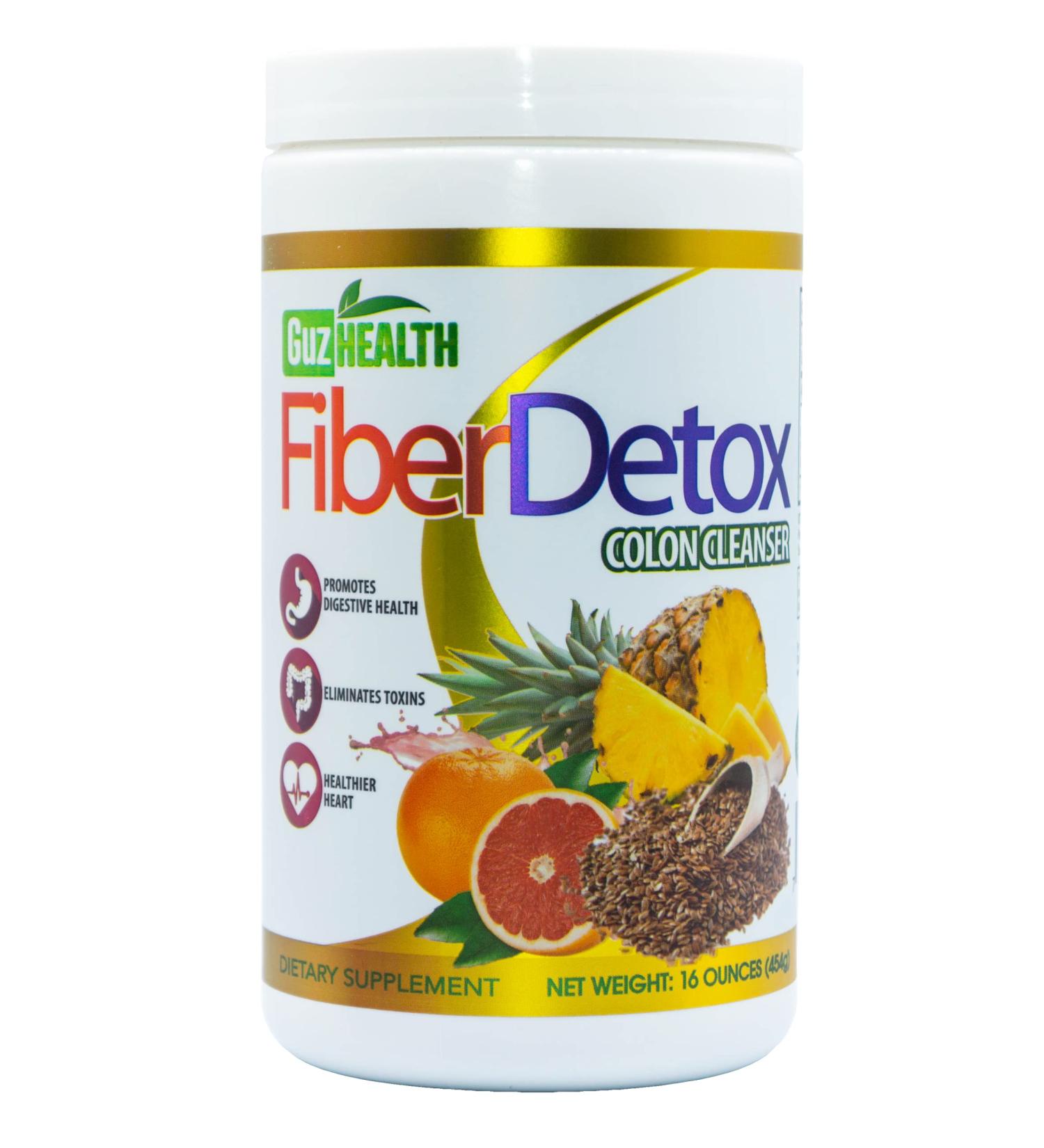 GuzHealth Colon Cleanser Fiber Detox - 30-Day Supply for Toxin Elimination & Constipation Relief with Measuring Scoop - Buy Online on SooperMarket.com