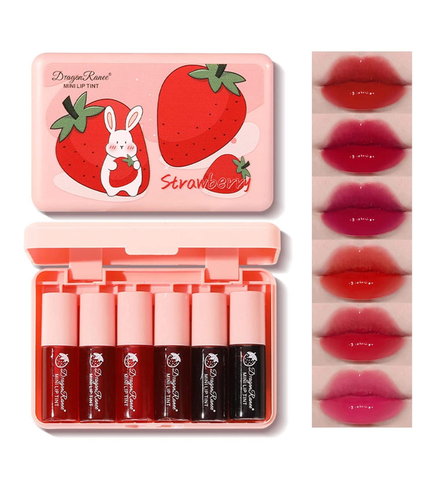 6 Colors Lip Tint Stain Set: Long-lasting Korean Lip Gloss & Cheek Tint - Waterproof, High Pigment, Vivid Color - Mini Liquid Lipstick Makeup Set - Buy Online on SooperMarket.com