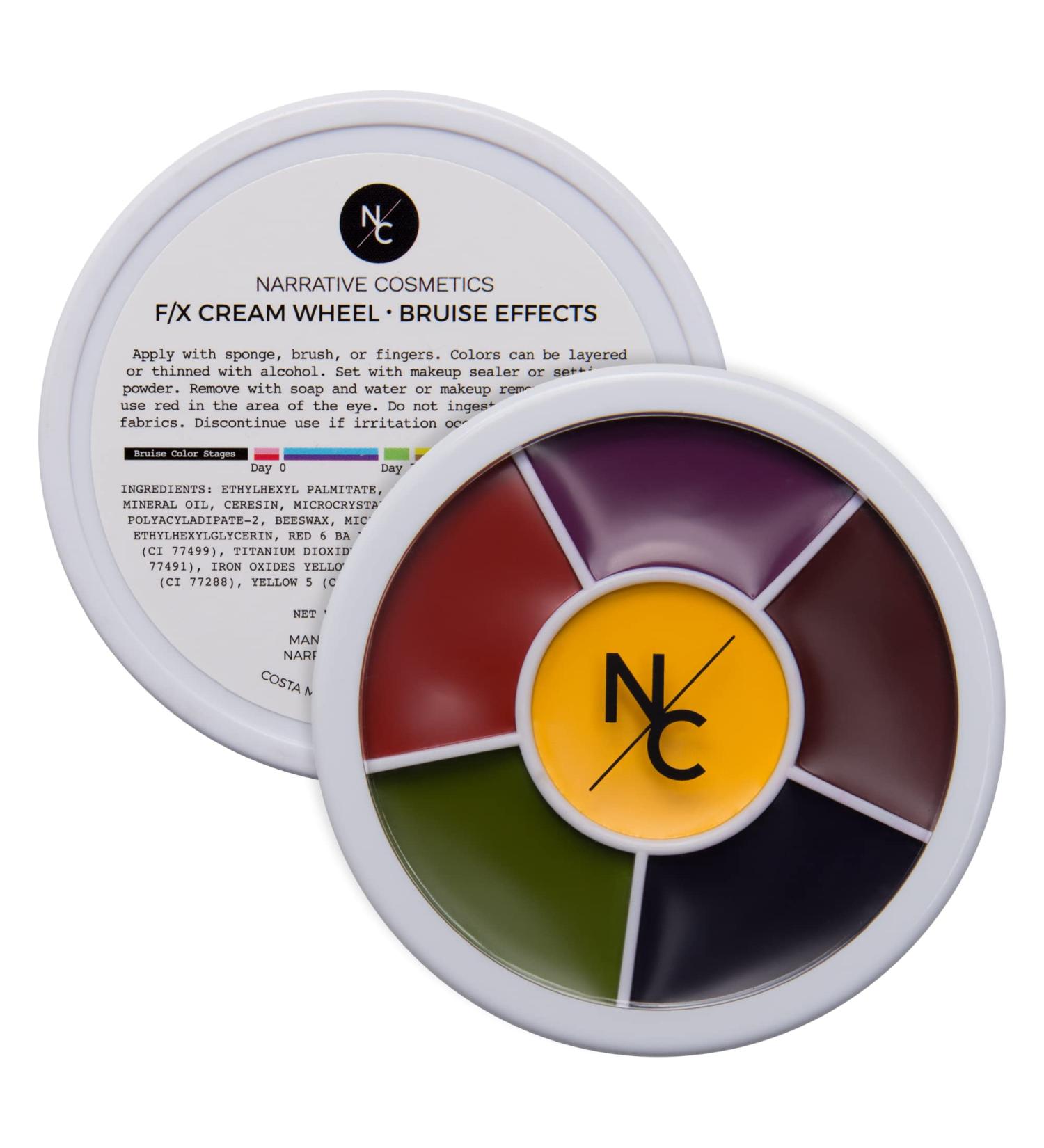 Narrative Cosmetics 6-Color Bruise Wheel - Professional SFX Cream Makeup Palette for Stage, Film, Costumes & Cosplay - Buy Online on SooperMarket.com