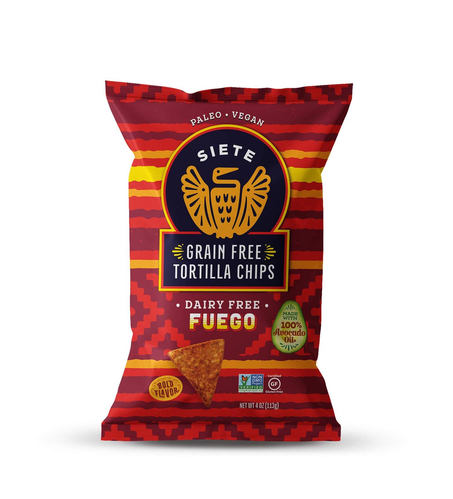 Siete Fuego Grain Free Tortilla Chips - Spicy & Crunchy, 4 oz | Gluten-Free Snack - Buy Online on SooperMarket.com