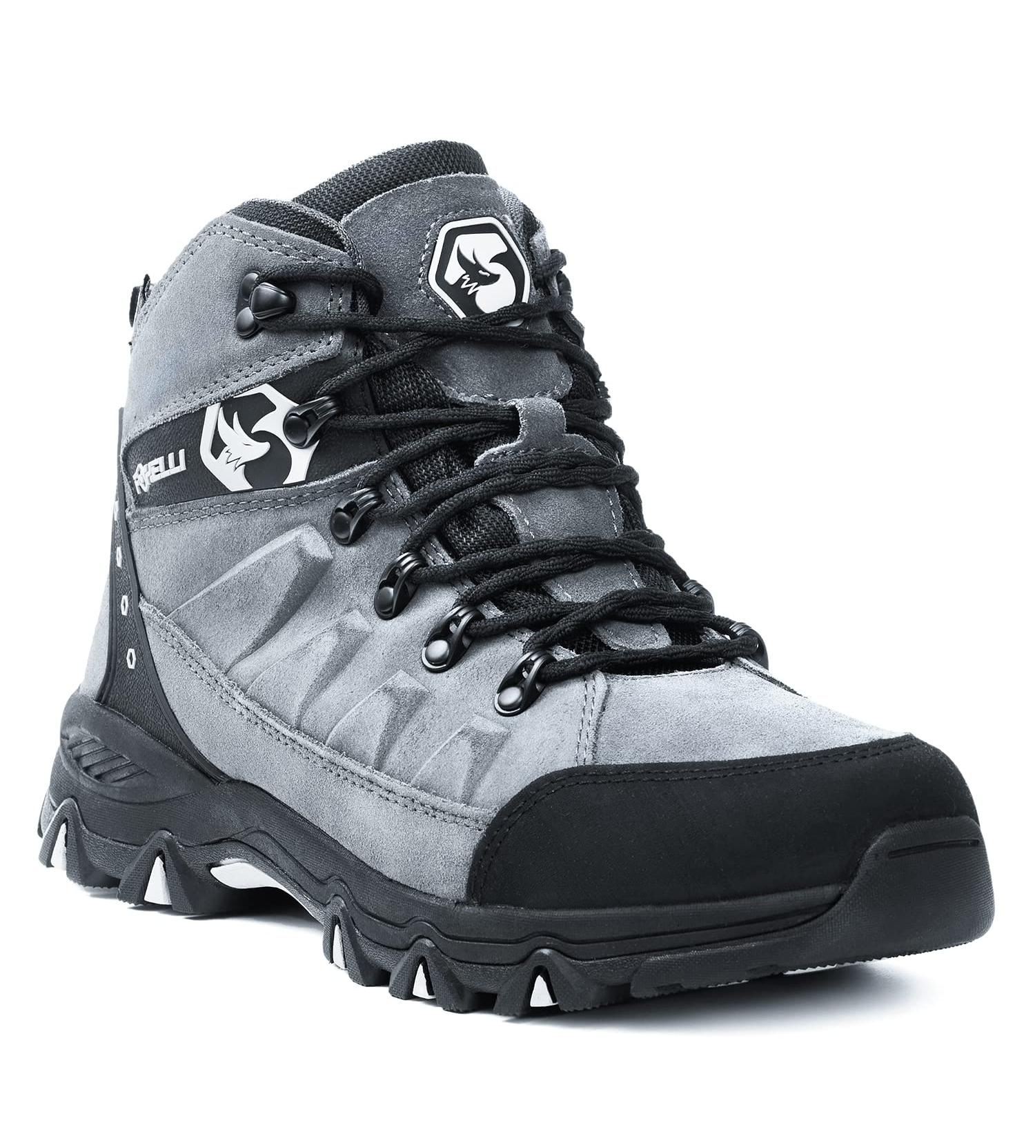 Foxelli Men's Waterproof Suede Hiking Boots - Breathable, Comfortable & Lightweight - Size 9.5 Grey - Buy Online on SooperMarket.com