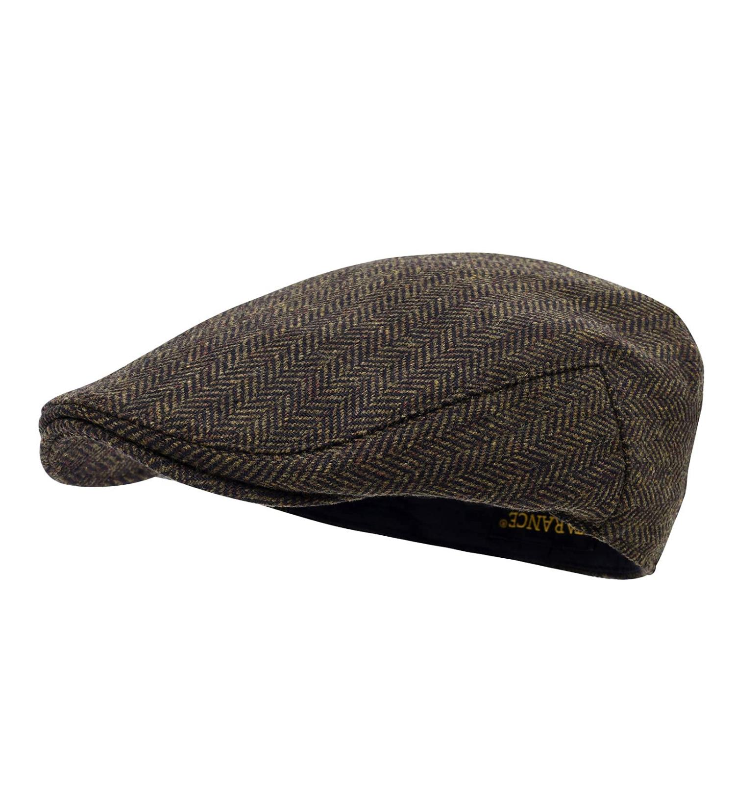 STARANCE Men's Wool Blend Newsboy Ivy Hat Tweed Flat Cap Herringbone Coffee 7 1/4 - Buy Online on SooperMarket.com