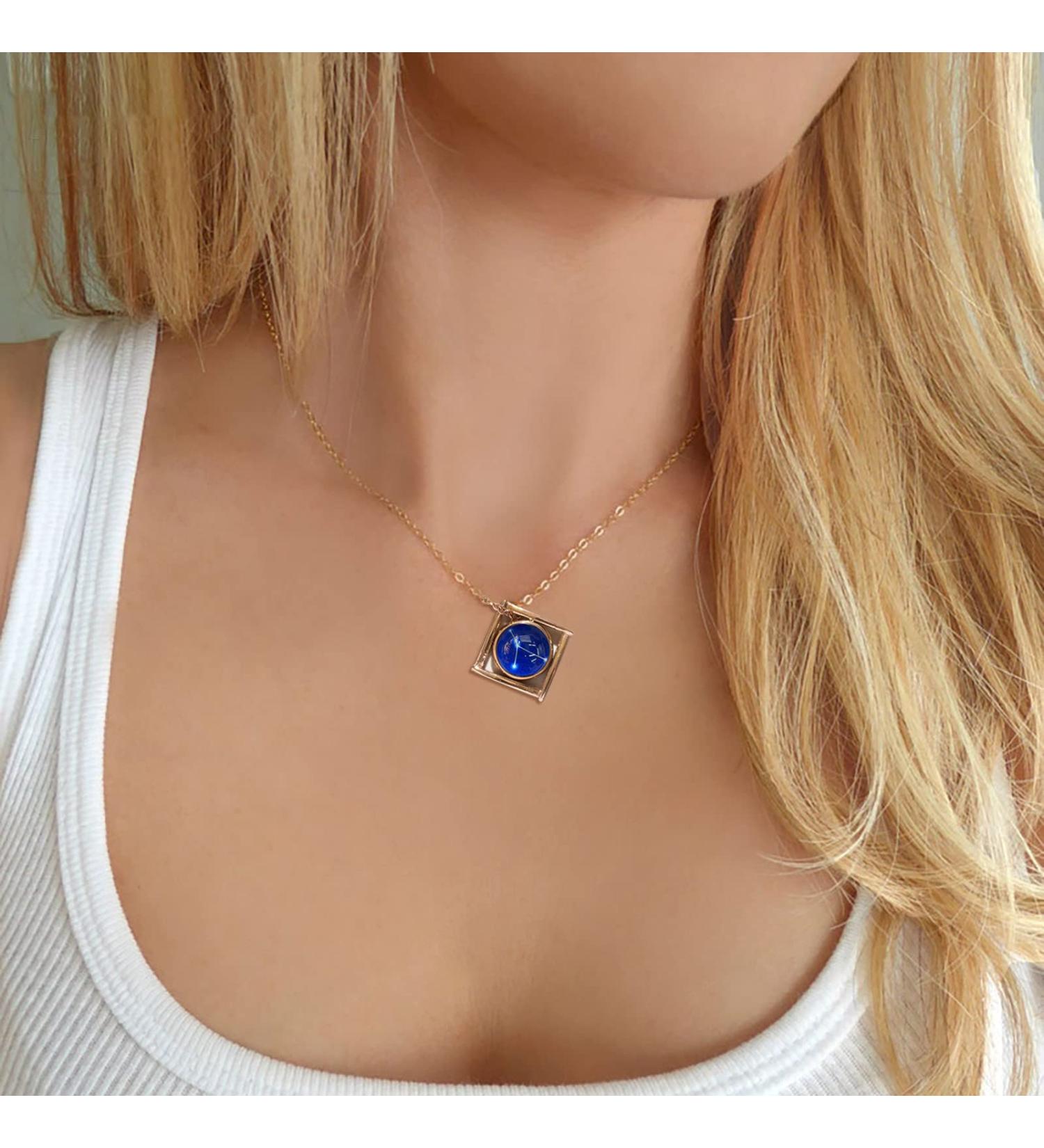 Women's Map Pendant Twelve Necklace Constellation Wild Necklace Simple Personality Clavicle Star Necklaces & Pendants Simulated Diamond Initial Necklace (K One Size) - Buy Online on SooperMarket.com