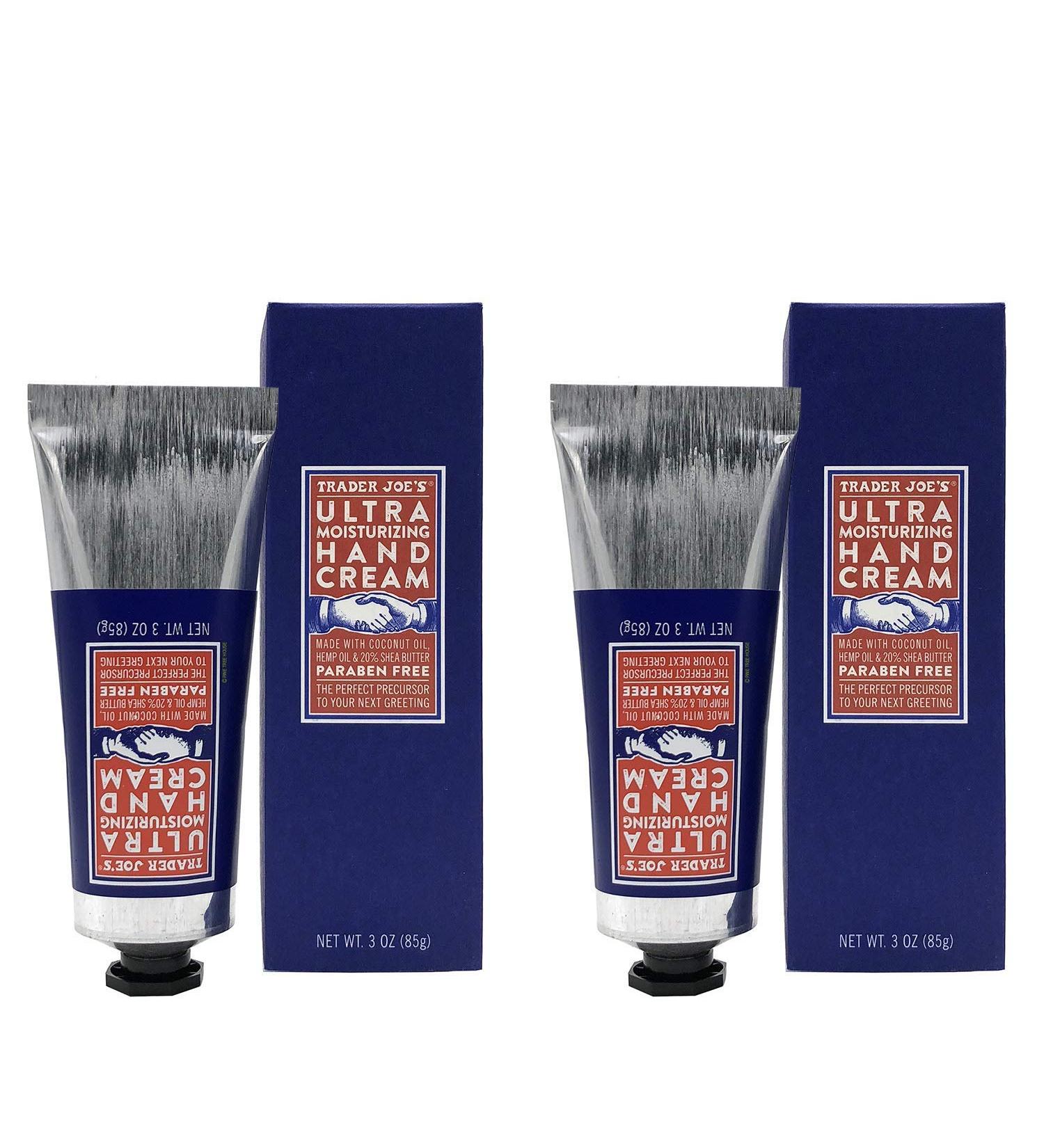 Trader Joe's ULTRA MOISTURIZING HAND CREAM - 20% Pure SHEA BUTTER Enriched with HEMP SEED OIL & COCONUT OIL (2-Pack)