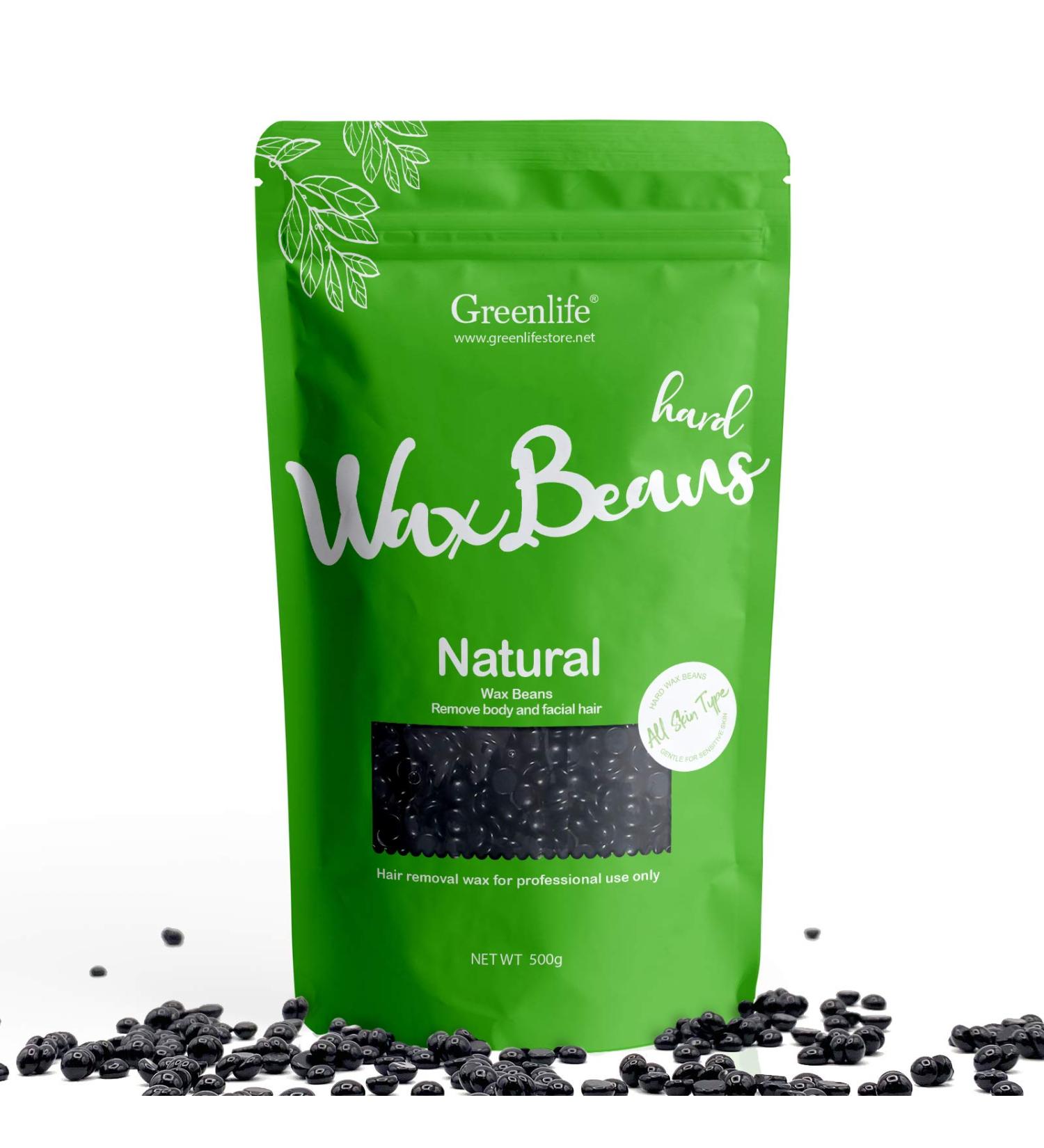 GreenLife 17.6oz/1.10lb/500g Hard Wax Beads Hard Wax Beans Hair Removal Painless Waxing Bean Home wax Kit for Facial Legs Arms Body Bikini Brazilian Pearl Depilatory Hot Waxs for Women and Men (Blackcurrant) - Buy Online on SooperMarket.com