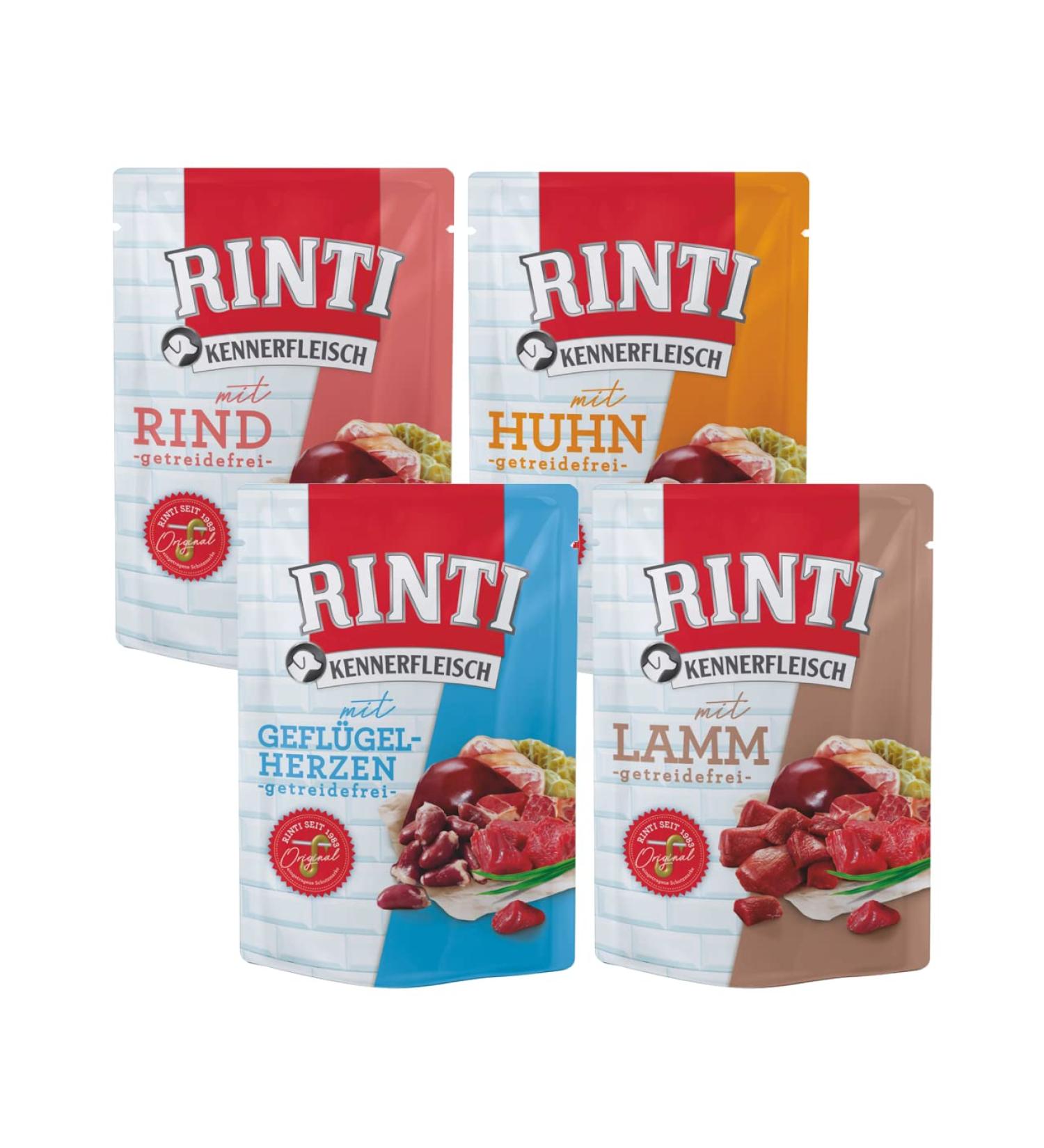 RINTI Kennerfleisch 400g - Grain-Free Wet Dog Food Mix | 4 Varieties | Pack of 12 or 20 - Buy Online on SooperMarket.com