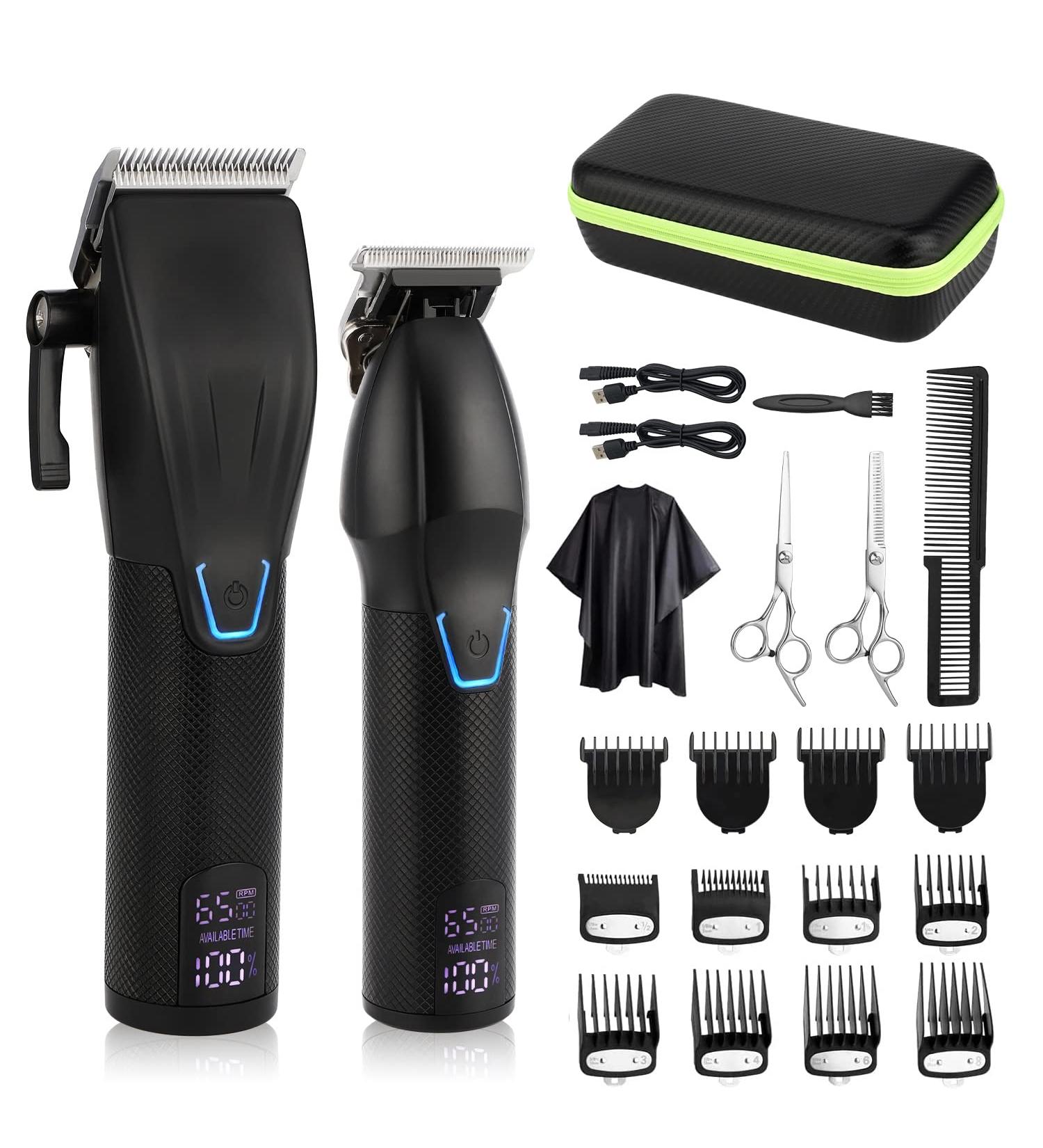 Suttik Professional Hair Clippers & Trimmers Combo Set for Men - Cordless T-Blade Beard Trimmer & Barber Clippers Kit - Black - Buy Online on SooperMarket.com