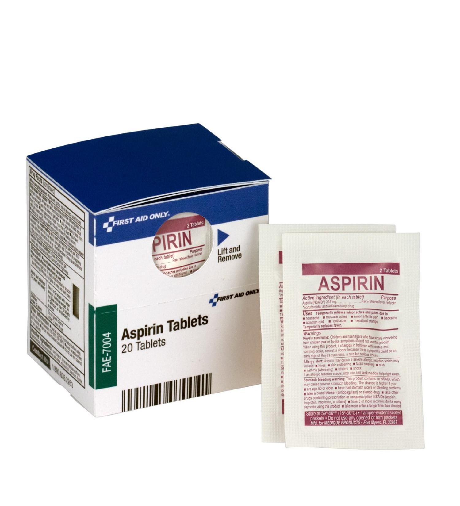 First Aid Only FAE-7004 SmartCompliance Aspirin Refill - 10 Packets - Buy Online on SooperMarket.com