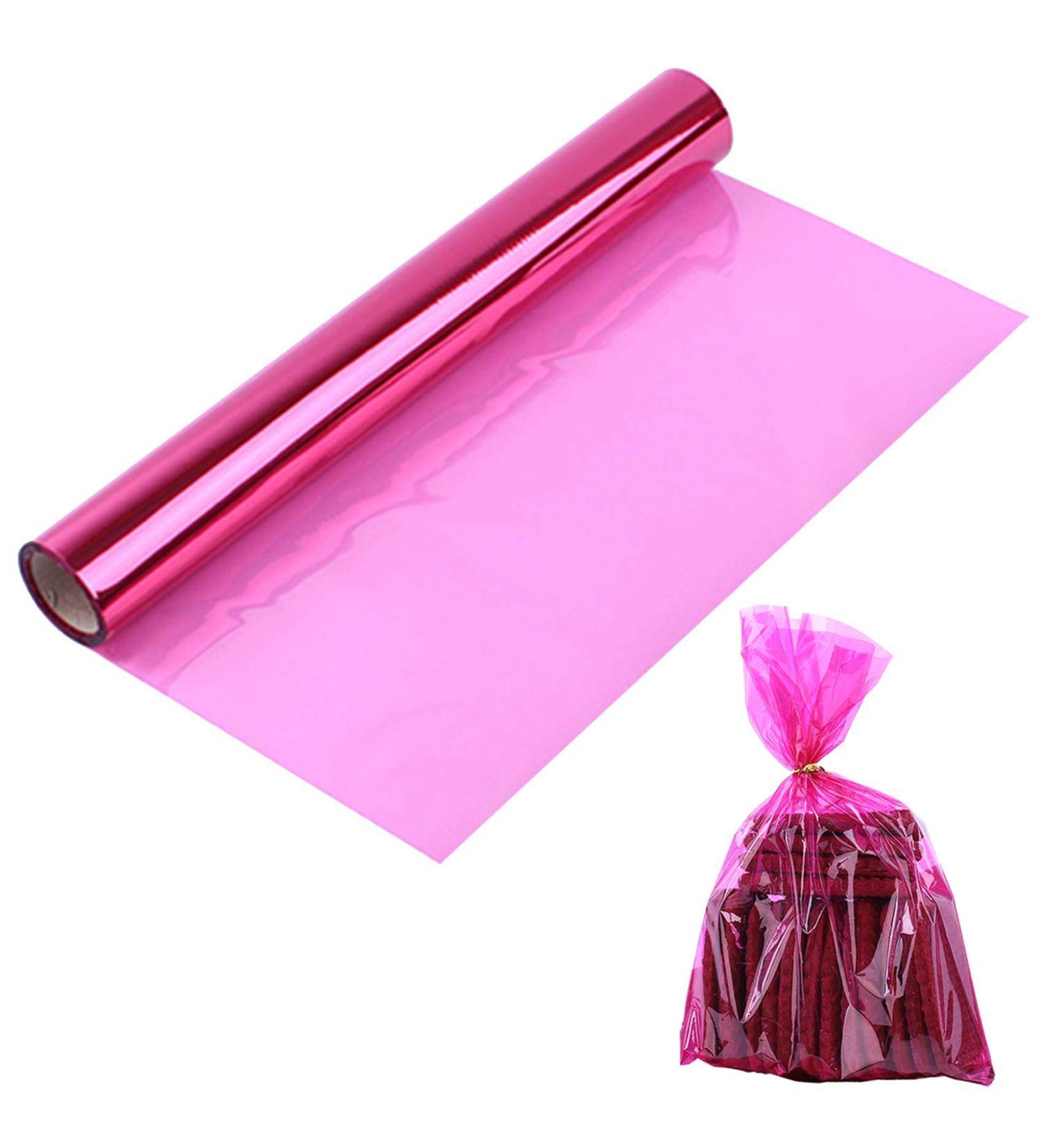Easter Pink Cellophane Wrap Roll  Translucent Pink Cellophane Wrapping Paper  16 Inch Width x 100 Ft Long Colored Cellophane Rolls for Gift Baskets  DIY Arts Crafts Decoration and More - Buy Online on SooperMarket.com