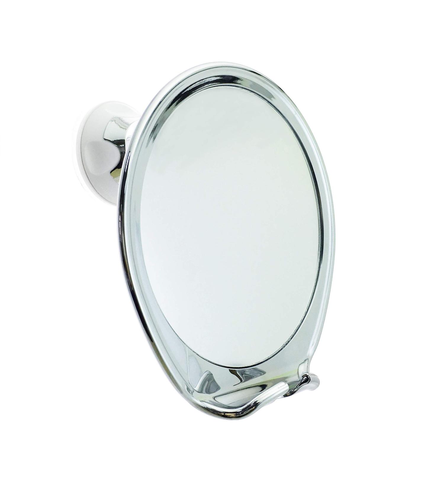 Fogless Shower Mirror with Power Locking Suction Cup - Razor Hook, 360 Rotating Arm - Bathroom Shaving Mirror (Chrome) - Buy Online on SooperMarket.com