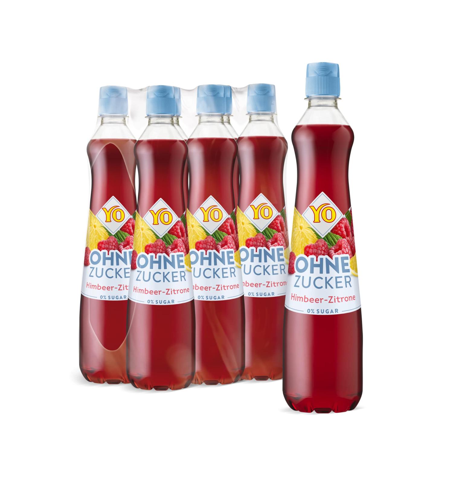 Yo Syrup Raspberry Lemon - Sugar-Free 2 Calories per 100ml Vegan - 6 x 700ml (Makes 6 Liters) - Order Online! - Buy Online on SooperMarket.com