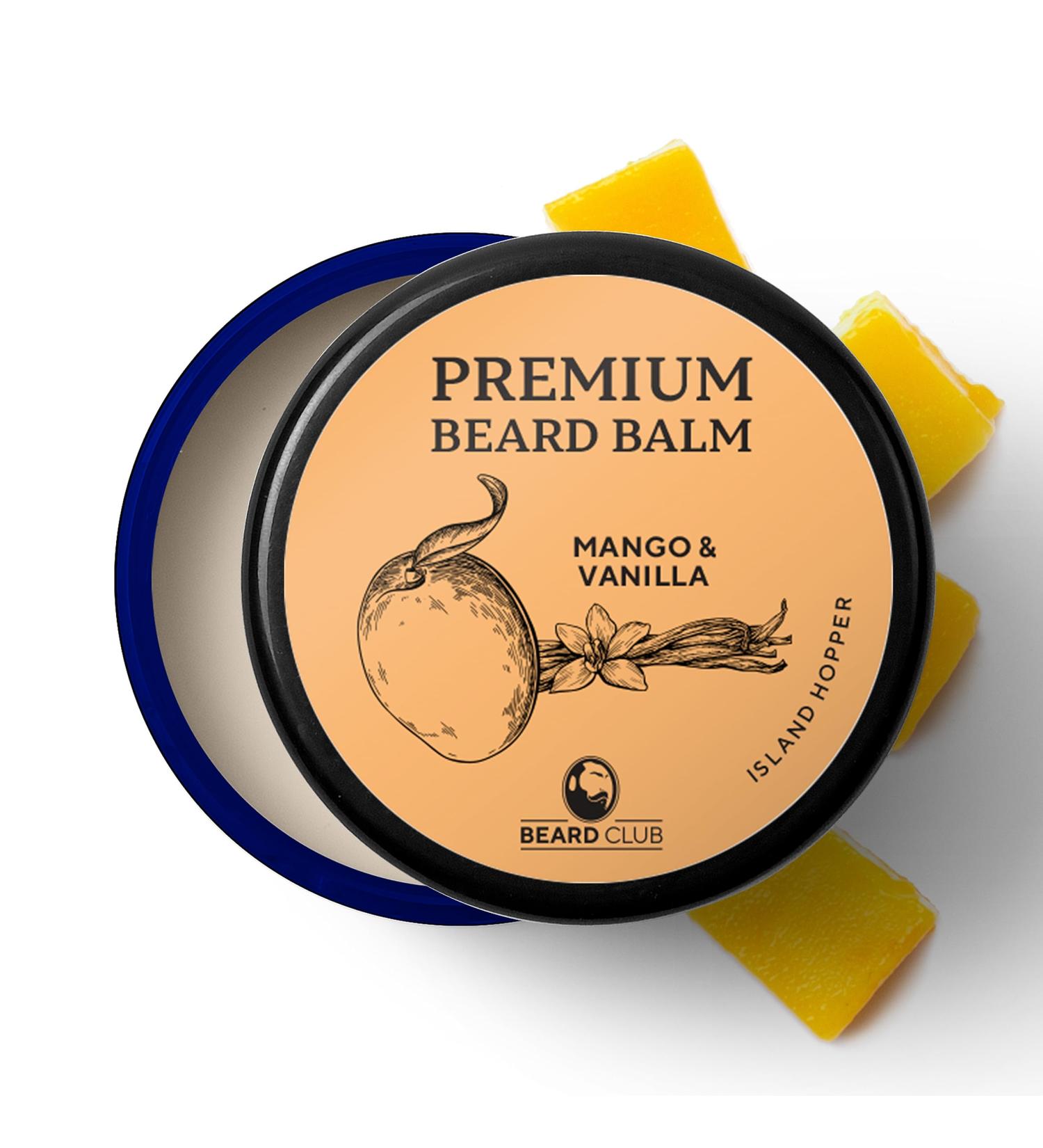 Beard Club Island Hopper Beard Balm - Mango & Vanilla Scent - Premium Organic Conditioner for Men - Shapes, Softens, and Prevents Itching - Natural Beard Wax - Buy Online on SooperMarket.com