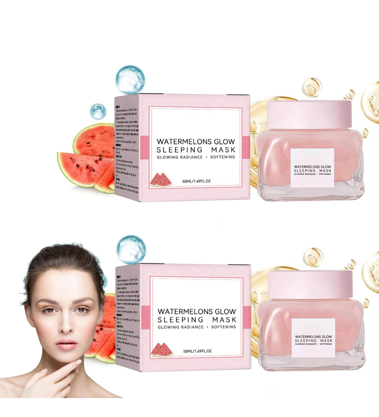 Nmbol Watermelon Sleep Mask 50 ml*2 Watermelon Skincare Phosphorescent Skin Care melon Glow Niacinamide Moisturize Lightening Serum Hydrate And Lightening - Buy Online on SooperMarket.com