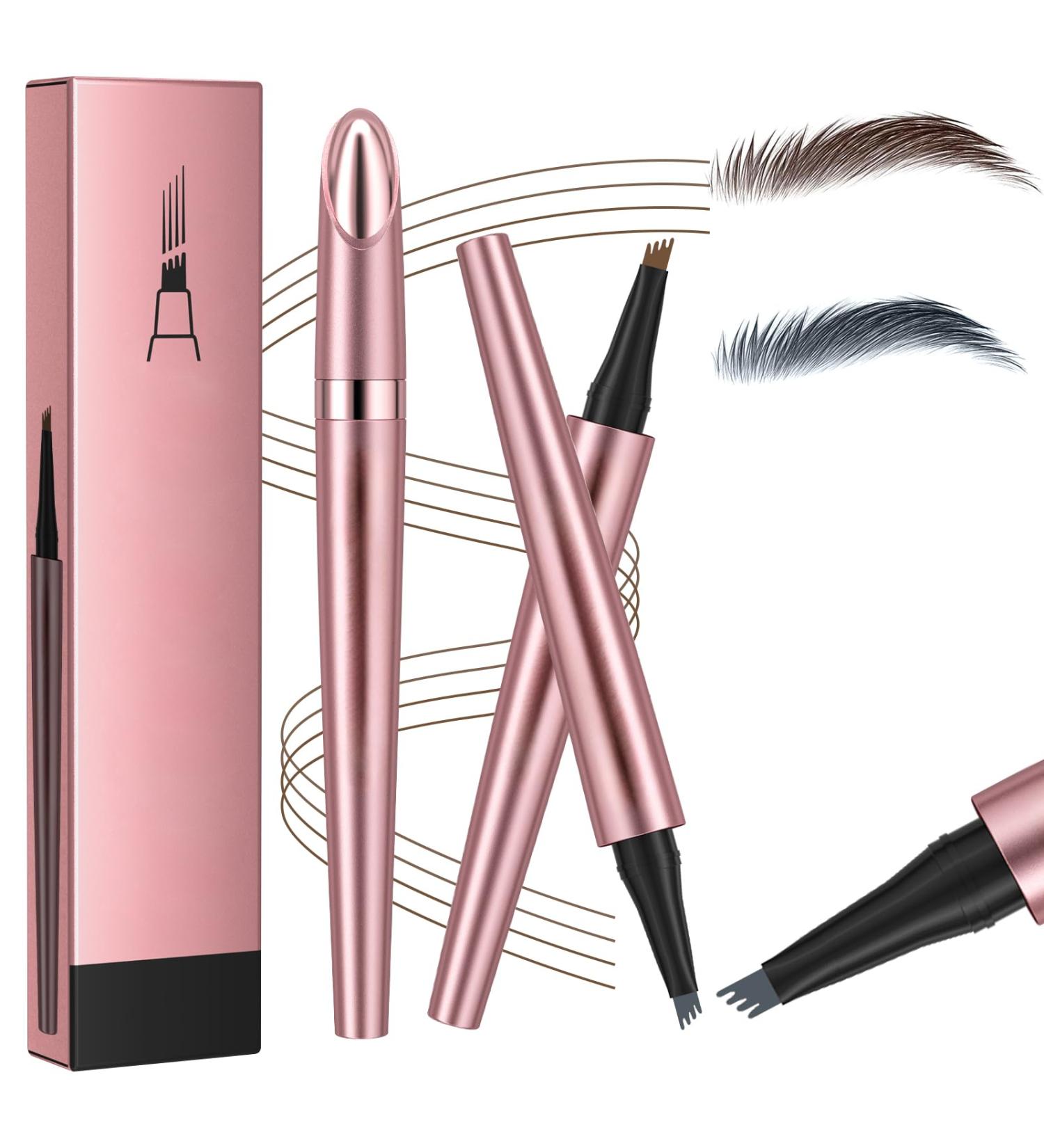 Microblading Eyebrow Pencil Kaluofan Microblading Eyebrow Pen Eyebrow Pencil Microblading Long-lasting Waterproof Creat Natural and Unique Makeup Look(Dark Brown+Gray) Gray+dark Brown - Buy Online on SooperMarket.com