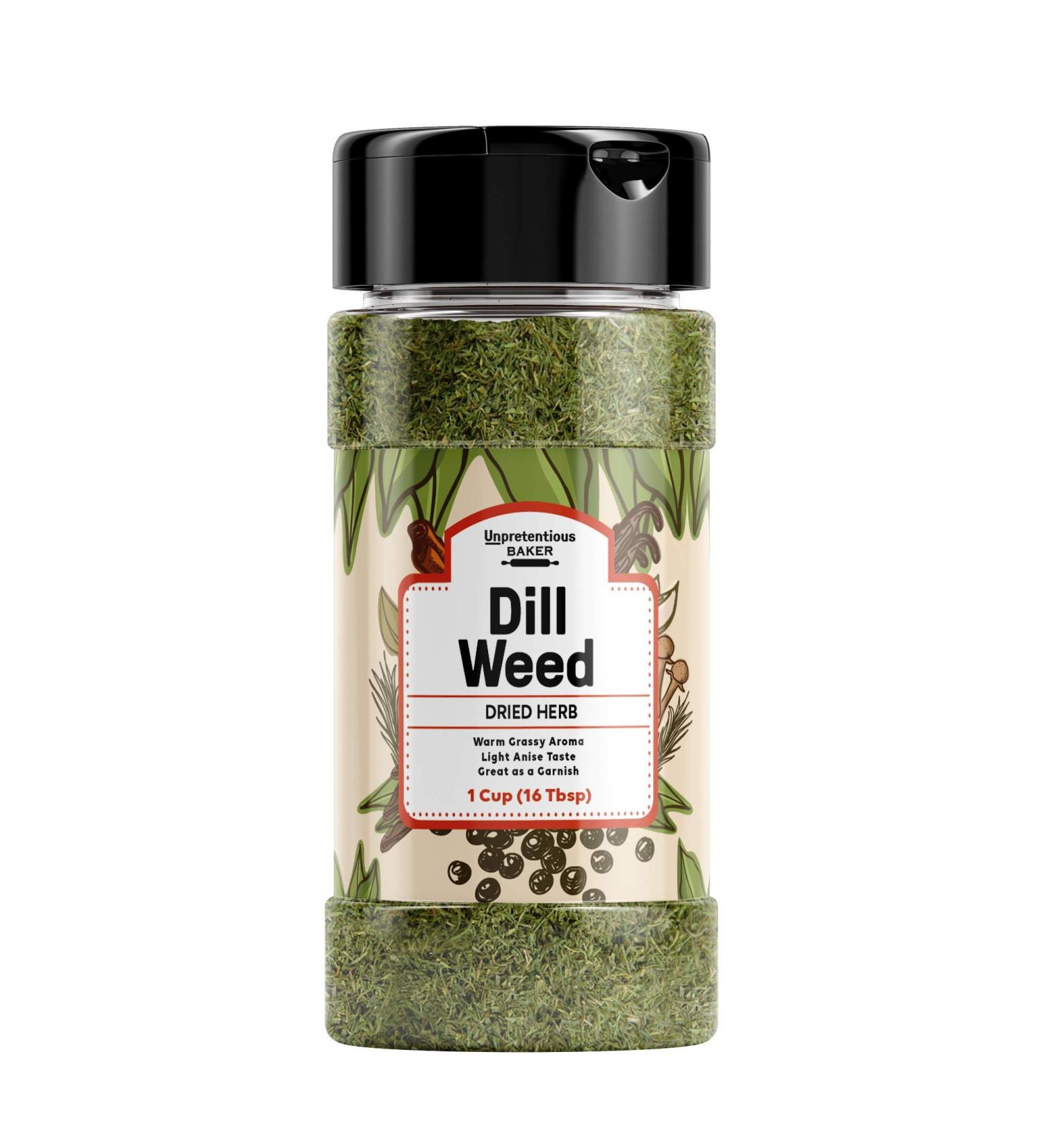 Dill Weed by Unpretentious Baker - 1 Cup, Light Anise Taste, Perfect for Garnishing - Buy Online on SooperMarket.com
