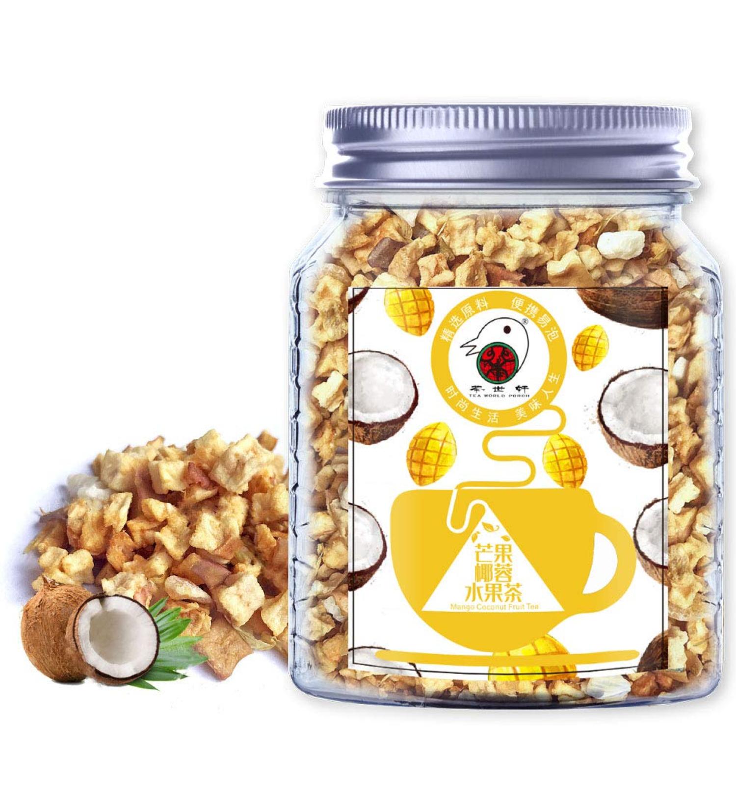 Plant Poison Mango Coconut Fruit Tea - Non-GMO Loose Leaf & Tea Bags - Delicious Mixed Fruit Blend | 70g - Buy Online on SooperMarket.com