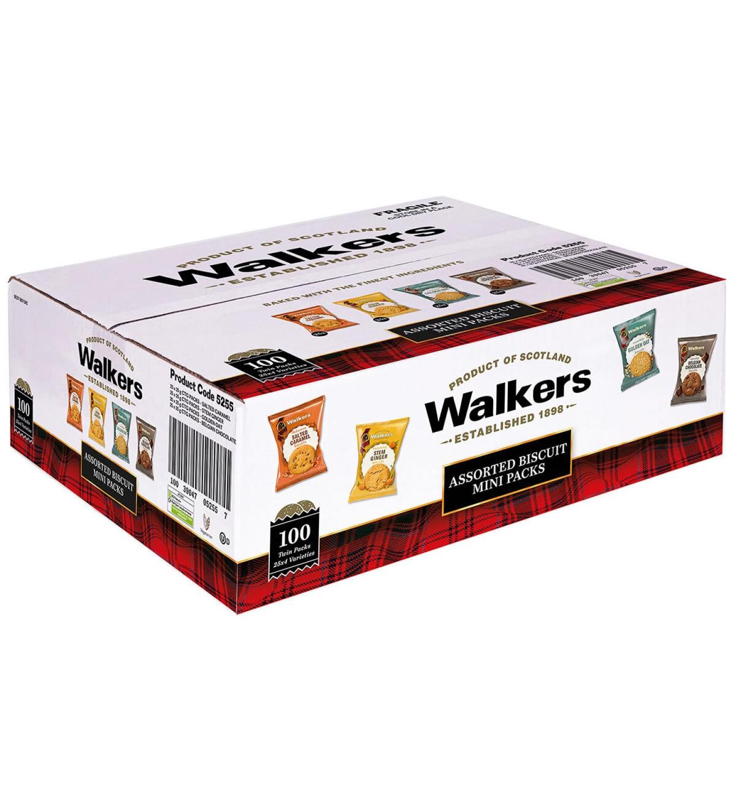 Walkers Assorted Biscuits Mini Packs 100 x 25g - Indulge in Gourmet Flavors Box - For Tea Parties Catering - Buy Online on SooperMarket.com