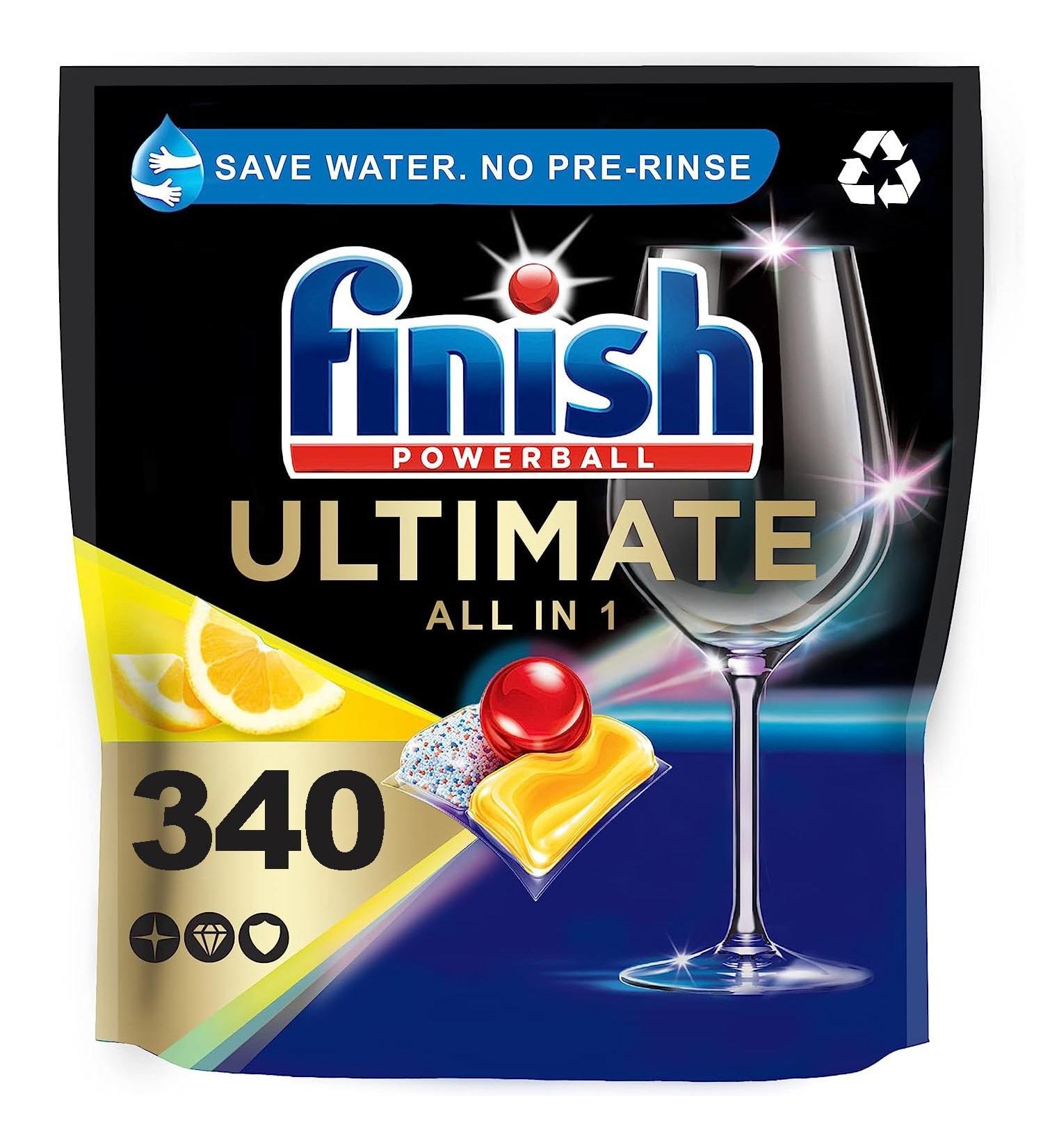 Finish Quantum Ultimate Dishwasher Tablets Lemon Scent 85 Tablets Bulk Buy 4 Pack (Total 340 Tablets) - Buy Online on SooperMarket.com