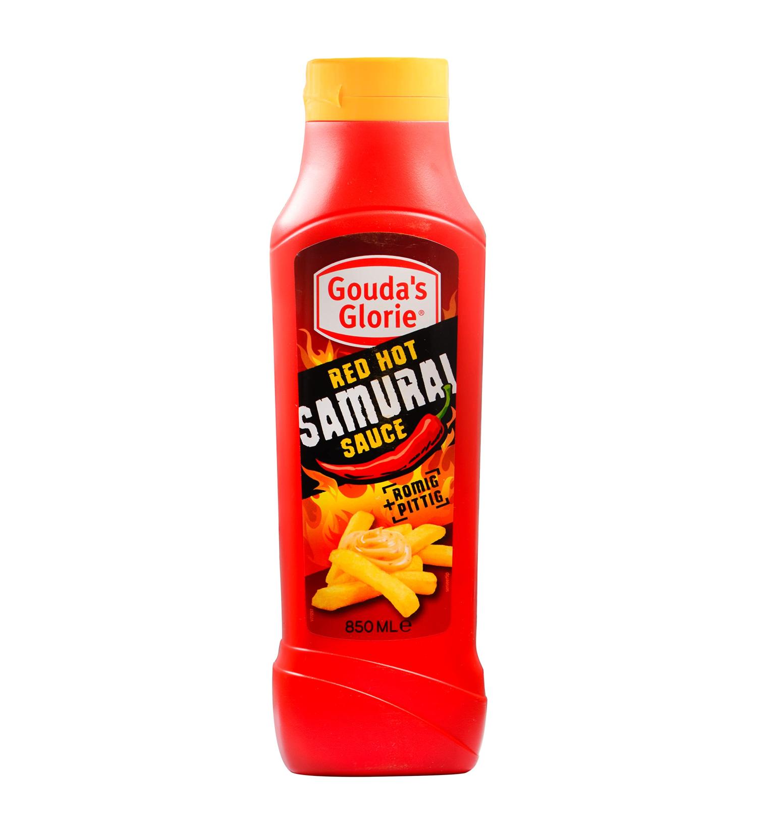 Hymor Red Hot Samurai Sauce - 4x850ml | Creamy & Slightly Sharp Belgian Sauce for Nachos Burgers Enchiladas Tacos & Burritos - Buy Online on SooperMarket.com