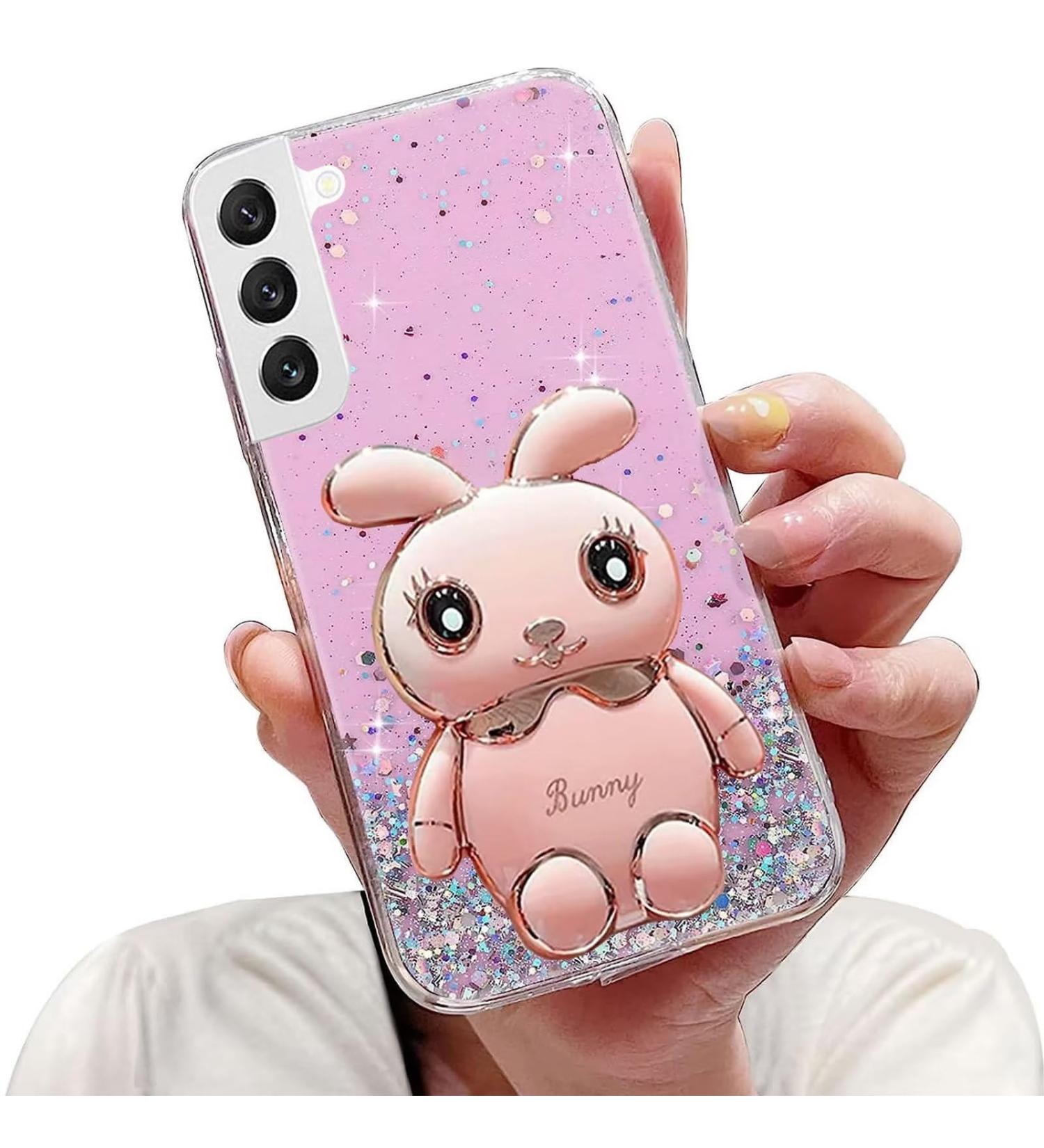 Tivenfezk Nadoli for Samsung Galaxy S21 - Soft Silicone Glitter Rabbit Stand Case | Transparent Protective Cover - Buy Online on SooperMarket.com
