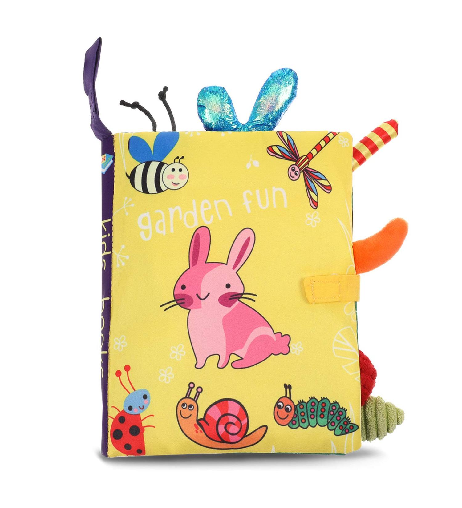 SOSPIRO Baby Cloth Book for Toddlers - Soft 3D Animal Tails, Safe & Non-Toxic - Early Learning & Gifts for 0-3 Year Olds - Rabbit Design - Buy Online on SooperMarket.com