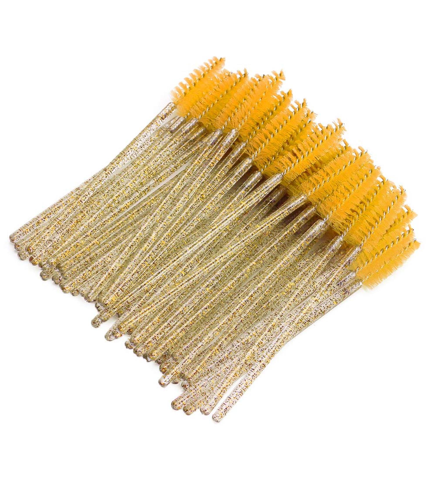 Disposable Eyelash Brushes 50 Pieces Nylon Make-up Brushes Mascara Sticks Eyelashes Eyebrows Disposable Portable Brush (Yellow) - Buy Online on SooperMarket.com