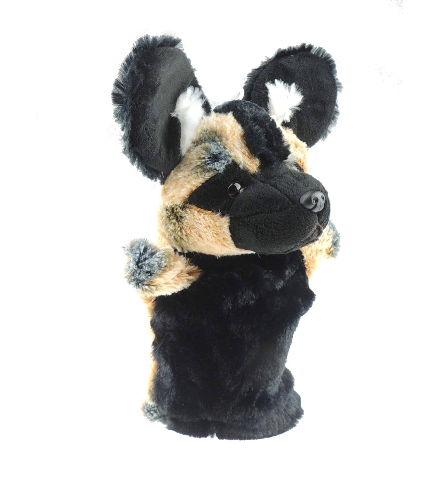 Cute Plush Cuddly Soft Large Kids Childrens Toddlers Boys Girls Role Play Animal Pet Farm Zoo Safari Wildlife Stuffed Toy Interactive Games Hand Puppet Handpuppet 3 4 5 6 7 8 9 10 Year Olds (Wild Dog)