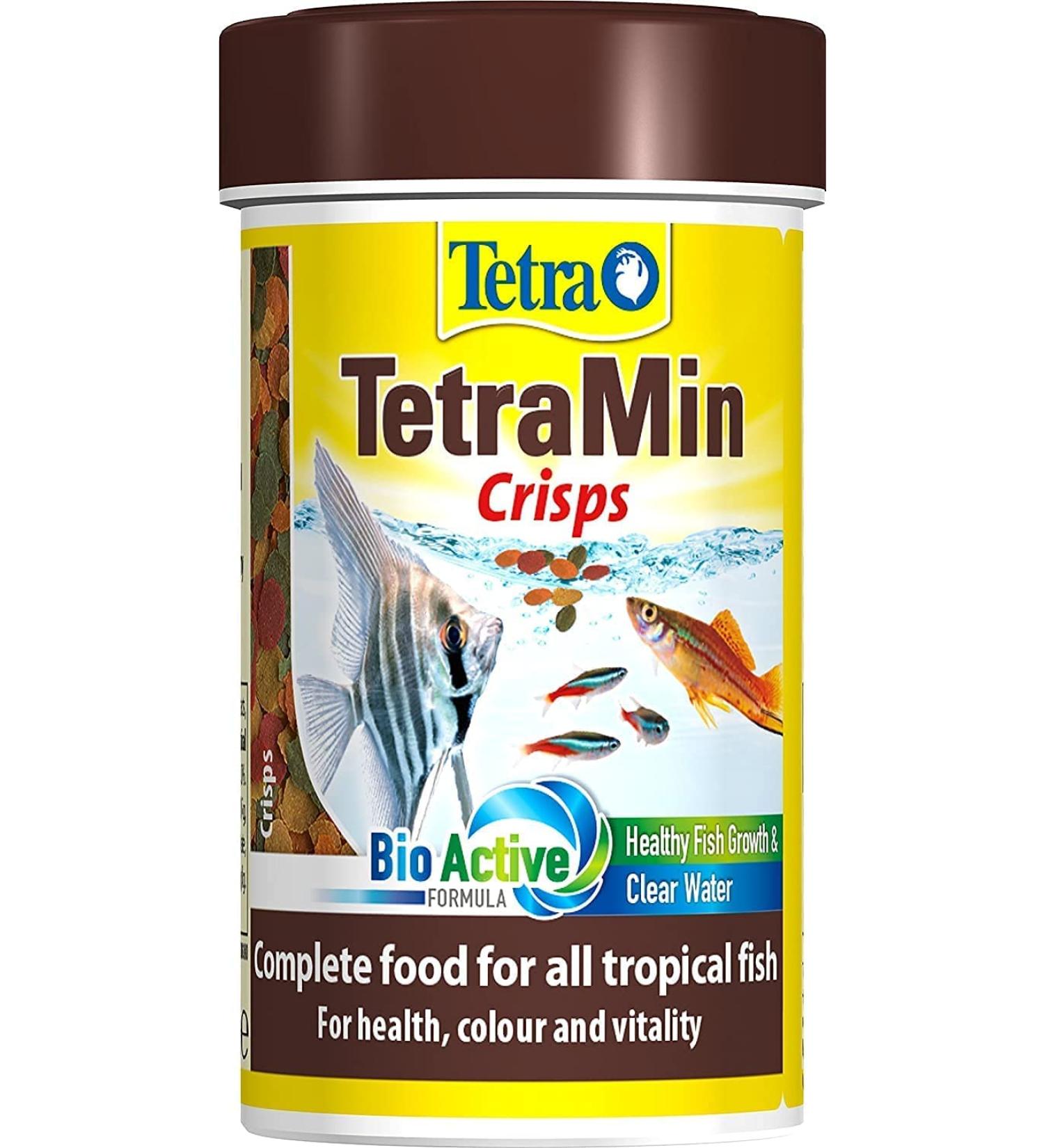 Tetra Min Crisps Fish Food Complete Fish Food for All Tropical Fish with Clean and Clear Water Formula 100 ml