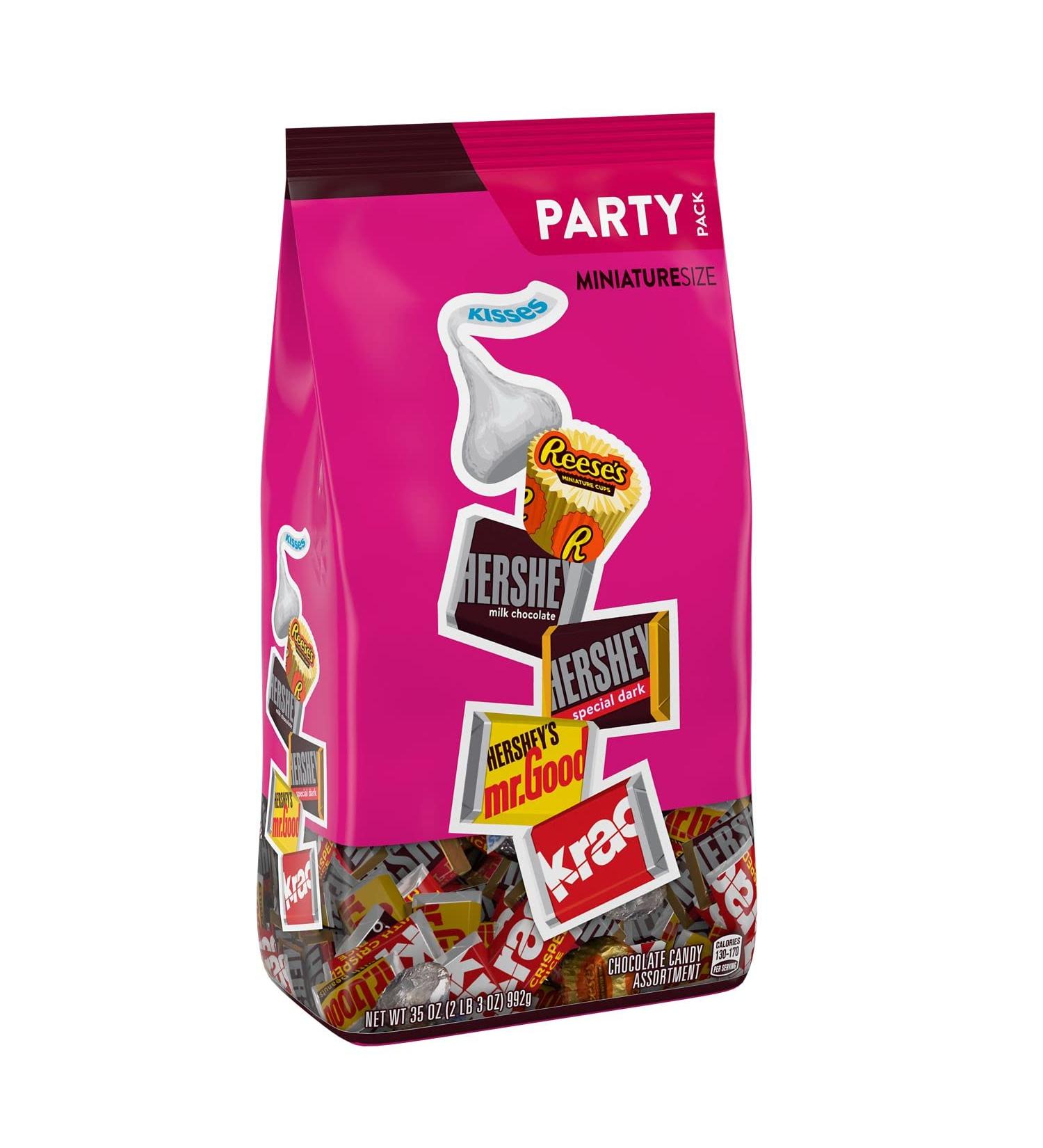 Hershey Miniatures Assorted Chocolate Halloween Candy Bars - 35 oz Bulk Party Pack, Individually Wrapped Miniatures - Buy Online on SooperMarket.com
