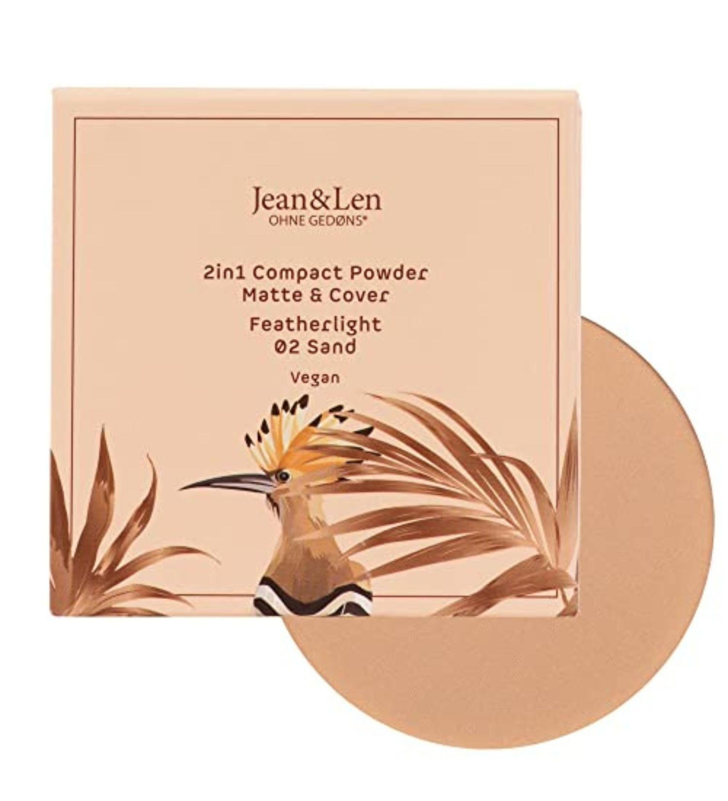 Jean & Len 2in1 Compact Powder Matte & Cover 02 Sand - Vegan Paraben-Free Lightweight Mattifying Powder (10g) | International Shipping Available - Buy Online on SooperMarket.com