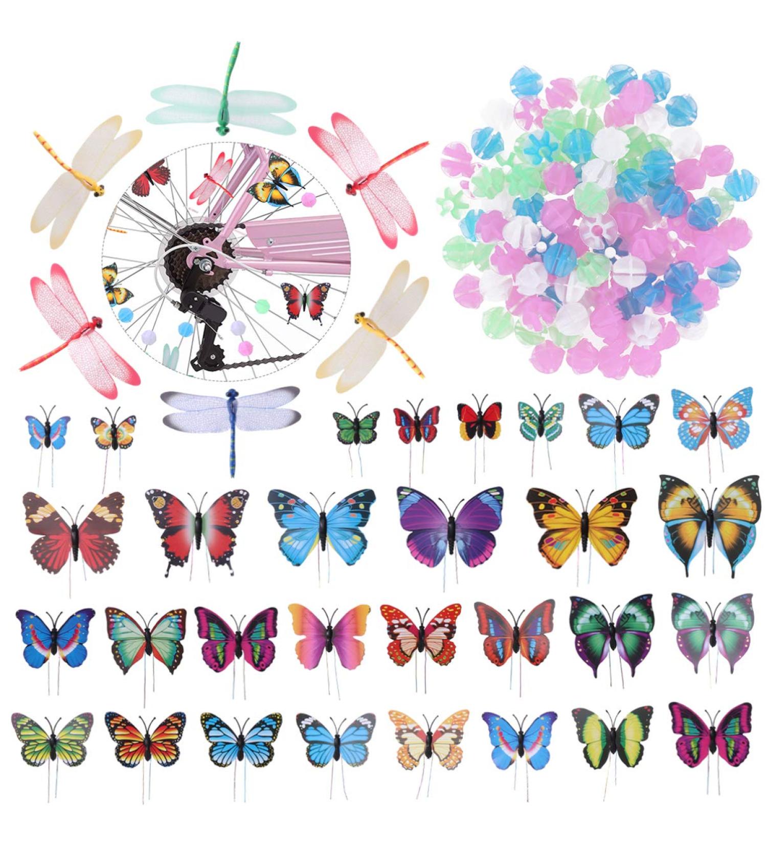 WINOMO 108pcs Luminous Bicycle Wheel Spoke Beads with 30pcs Butterflies Clips and 6pcs Dragonflies Clips - Buy Online on SooperMarket.com