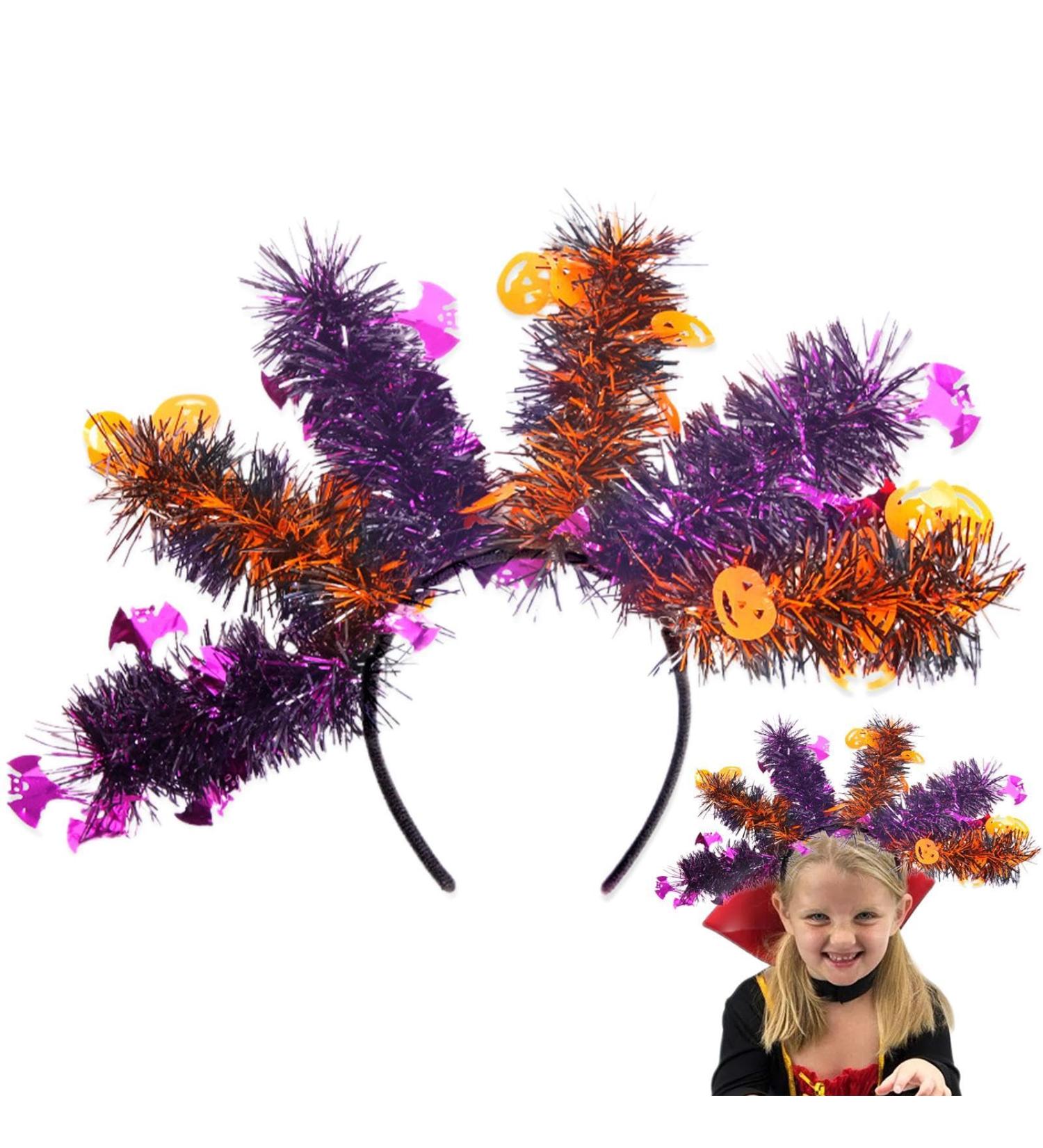 Halloween Headbands Pumpkin Ghost Bat Skeleton Colorful Wool Strips Halloween Hair Bands Halloween Accessories for Adults Halloween Headwear Favors Bat Pumpkin - Buy Online on SooperMarket.com