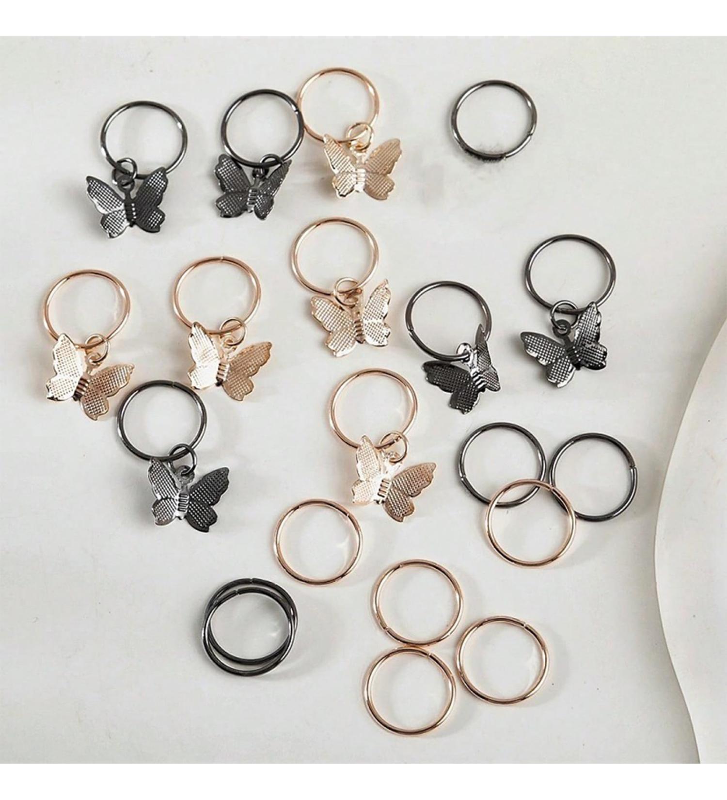 20PCS Hair Beads For Women Braids Jewelry For Hair Dreadlocks Accessories Metal Gold Silver Clips For Hair Braiding Beard Decoration For Girls Women one color D - Buy Online on SooperMarket.com