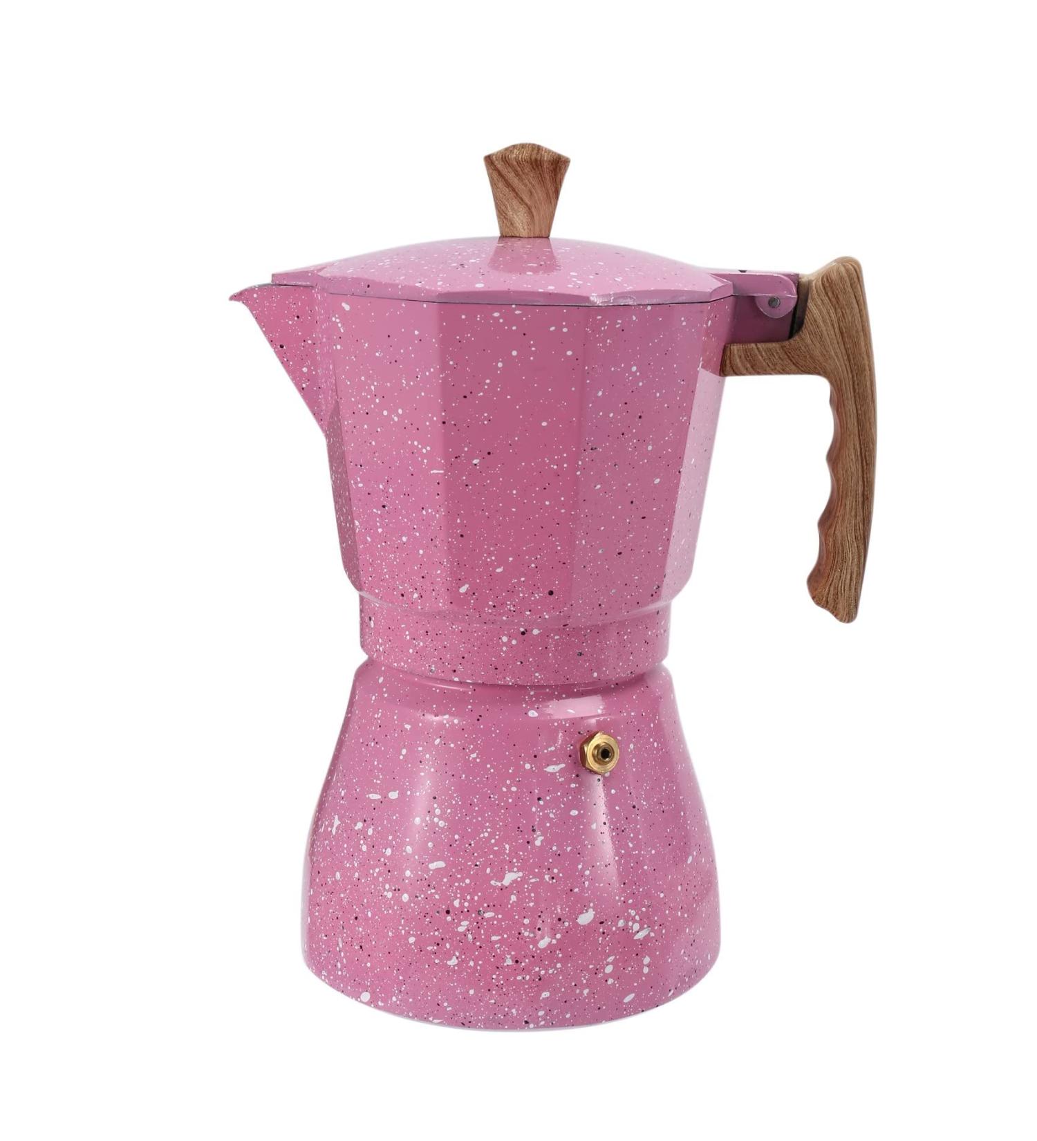 Latte Mocha Coffee Italian Moka Espresso Cafeteira Percolator Pot Field Coffee 300 ml Pink - Buy Online on SooperMarket.com