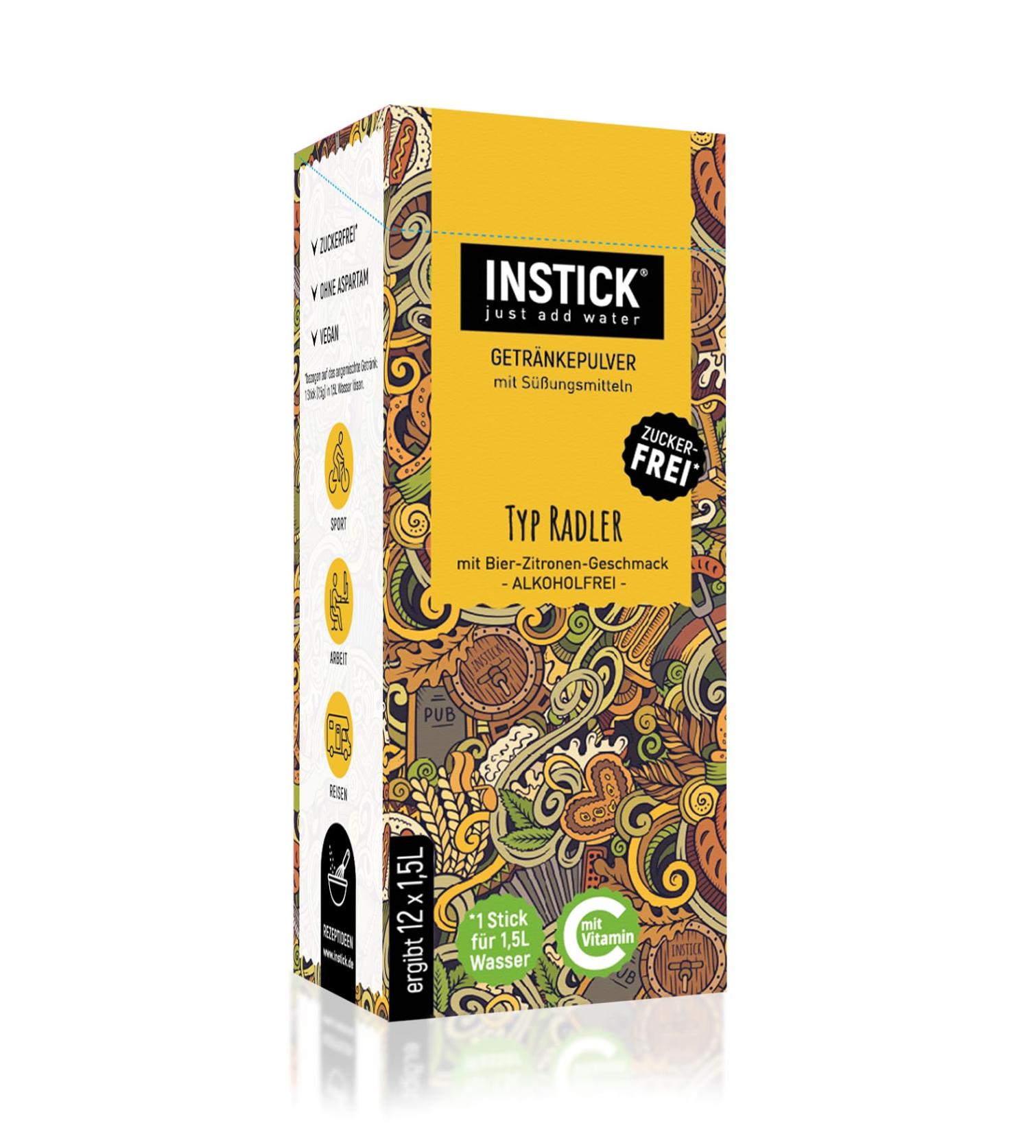 Intick Sugar-Free Instant Drink for Cyclists | Vegan Low-Calorie Flavored Beverage Powder | Pack of 12 x 1.5L - Refreshing Vitamin C Boost - Buy Online on SooperMarket.com