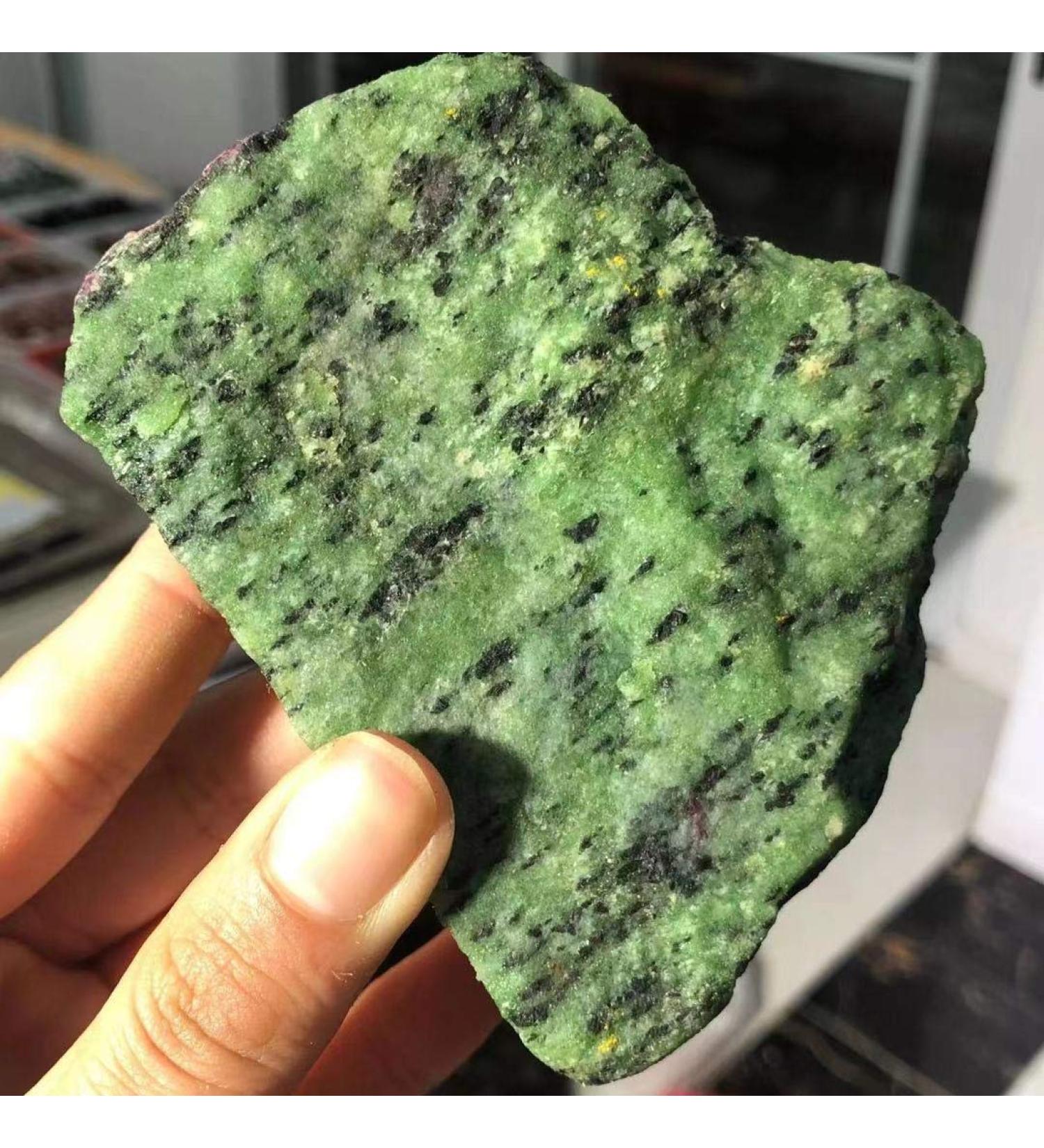 KuRkur Natural Crystals Choice of Gifts 1pc 200g-300g Natural Rough Epidote Ruby Vibration Stone - Buy Online on SooperMarket.com