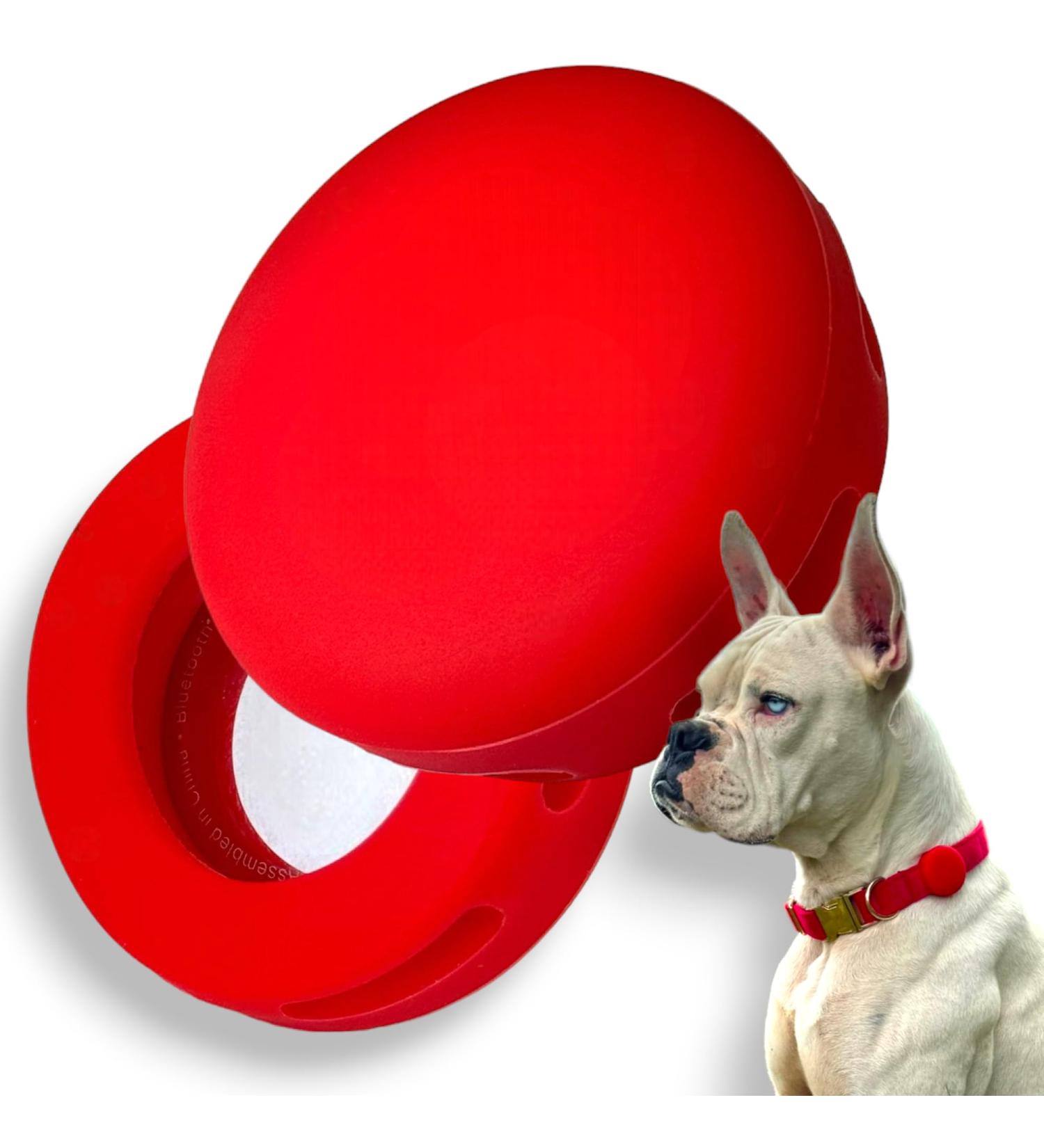Moosh Silicone AirTag Holder for Dogs & Cats | Safe Stylish Pet Tracker | Red | International Shipping Available - Buy Online on SooperMarket.com
