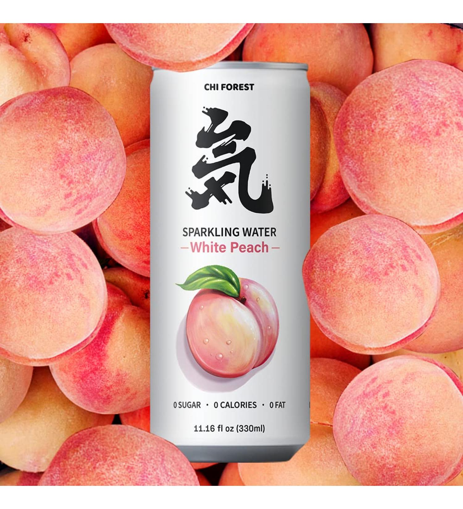 GENKI FOREST White Peach Sparkling Water 11.15 fl oz Cans (Pack of 24) - Buy Online on SooperMarket.com