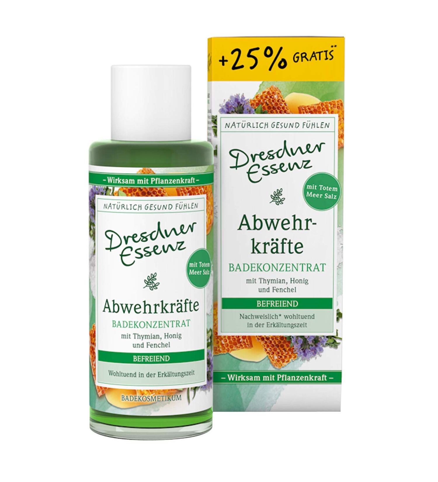 Dresdner Essenz bath concentrate "Defensive Forces" 125ml for 10-12 full baths. With thyme honey and fennel.
