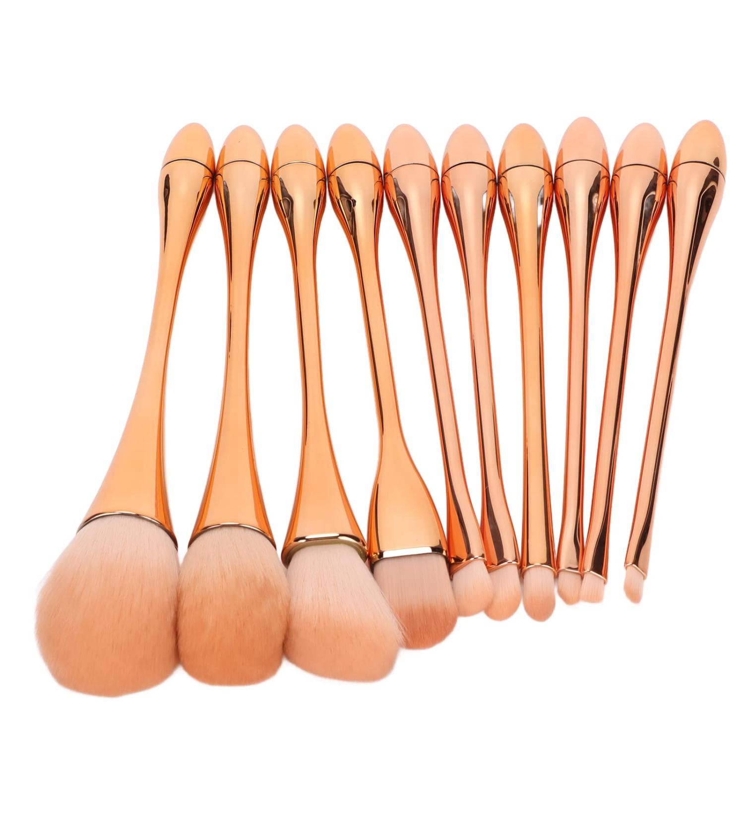Professional 10-Piece Rose Gold Makeup Brush Set | Eye Shadow Concealer & Blusher Brushes for Flawless Application - Buy Online on SooperMarket.com