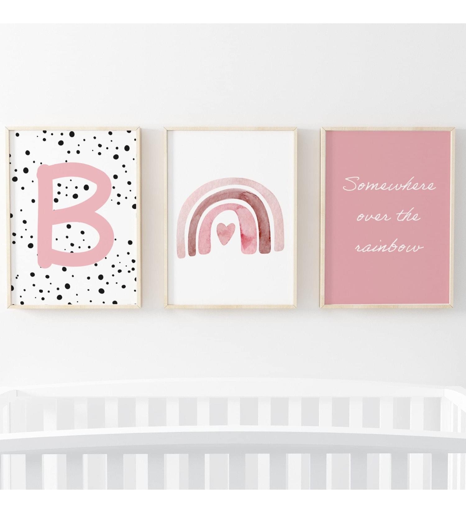 Pompom Prints Set of 3 Rainbow Nursery Prints | Scandi Boho Style Decor for Girls Bedroom | Playroom Wall Art (5x7 Inch) - Frames Not Included - Buy Online on SooperMarket.com