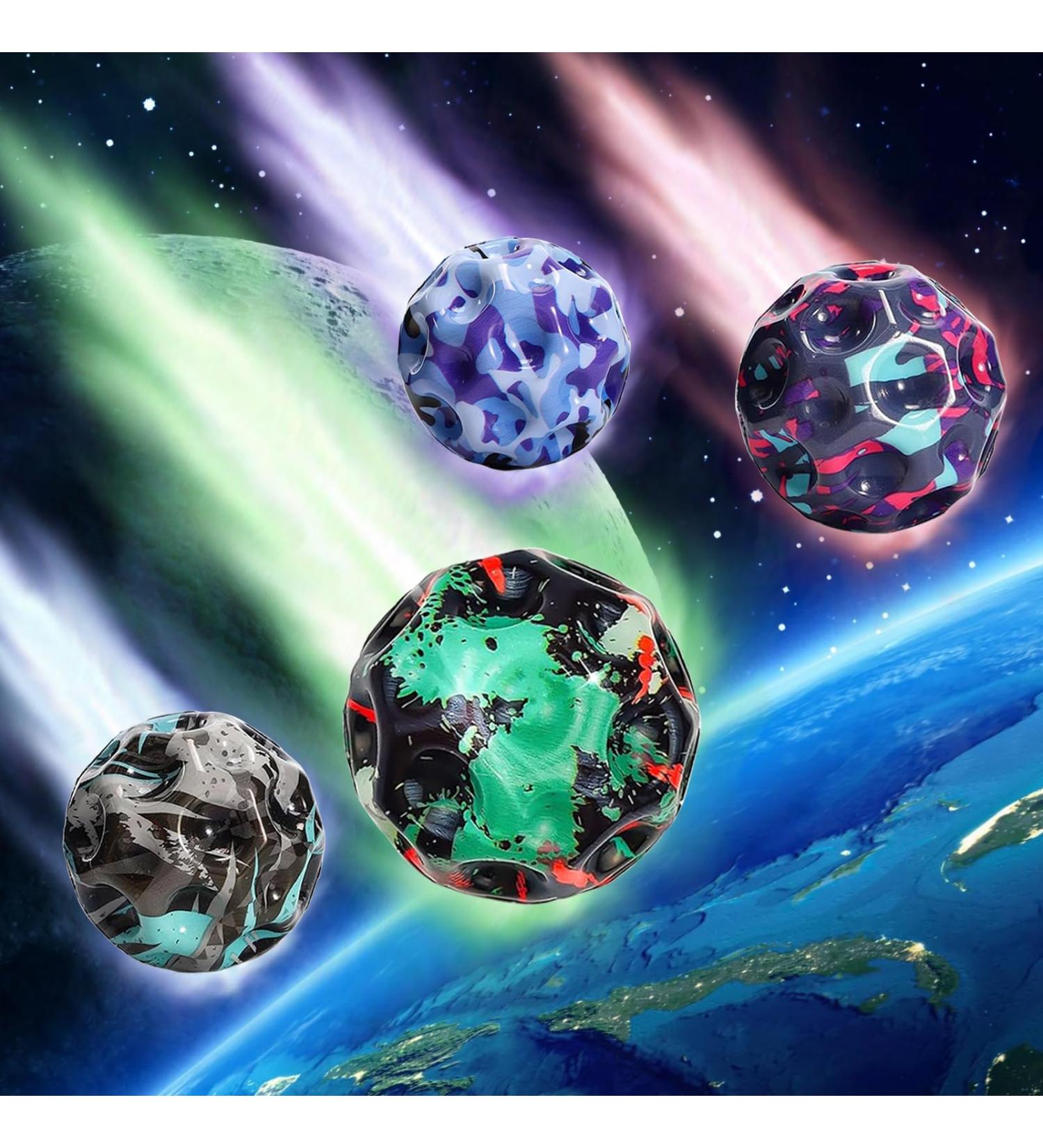 Lynbly Astro Jump Ball - 4 Pack Space Bounce Balls for Kids | High Jump Rubber Balls | Perfect Mini Bouncing Toys for Parties & Outdoor Sports - Buy Online on SooperMarket.com