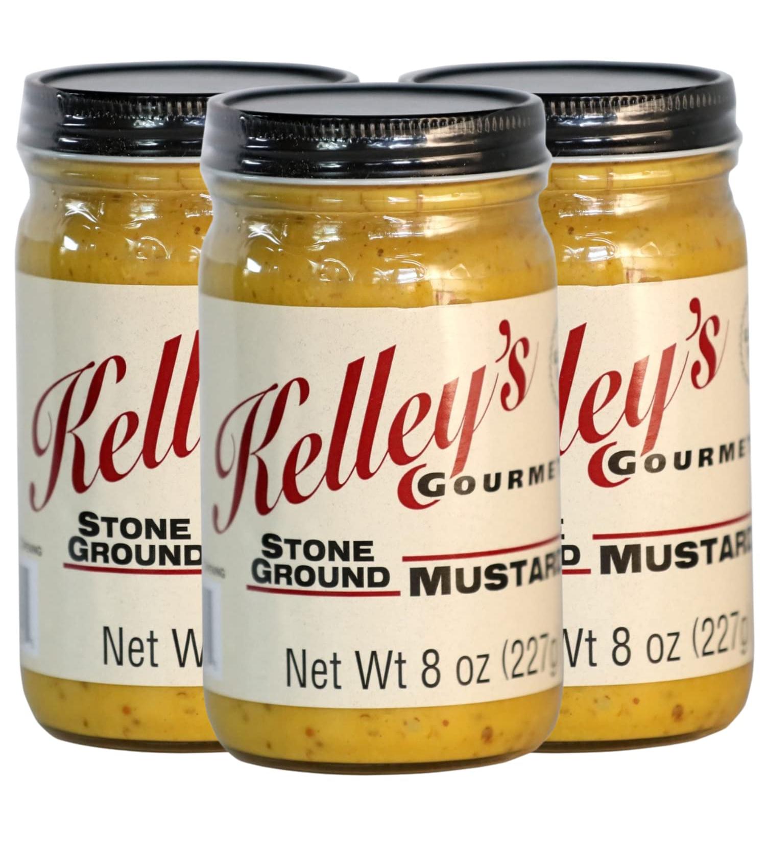 Kelley's Gourmet Stone Ground Mustard 8.0 oz - Pack of 3 - Buy Online on SooperMarket.com