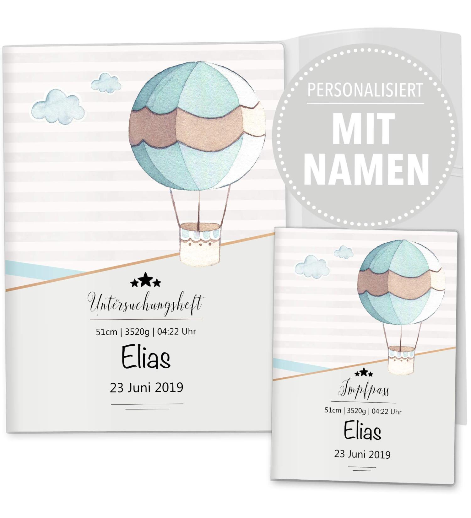 OLGS U-Book & Vaccination Pass Cover Set | Personalized 3-Part Hot Air Balloon Design | Ideal Gift for Transport & Examination Needs - Buy Online on SooperMarket.com