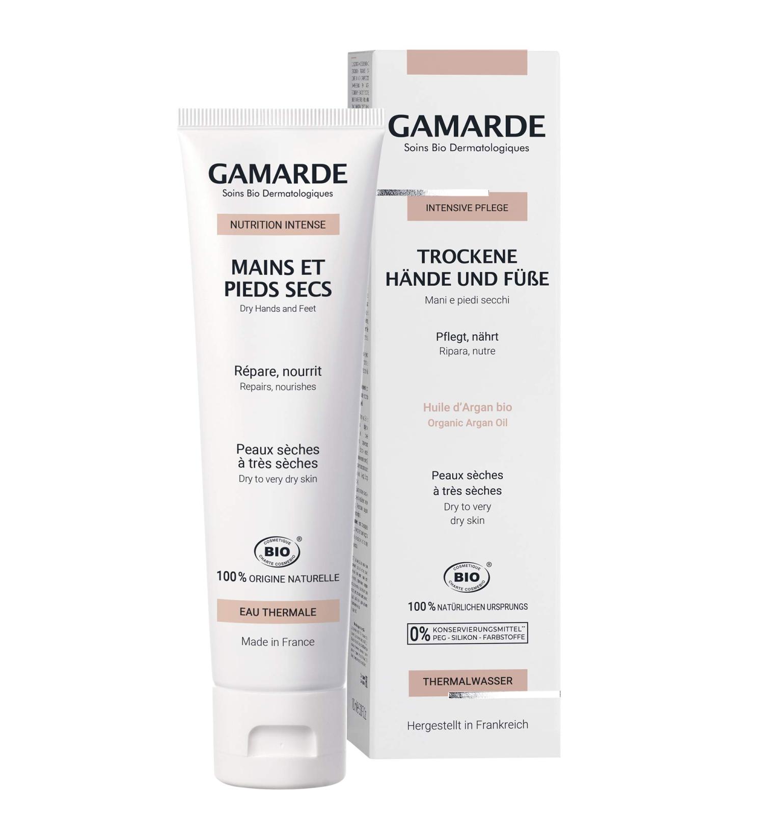 Gamarde Organic Hand & Foot Cream Vegan Unscented Care for Dry Skin | 100ml Moisturizer for Men & Women | Eco-Friendly Packaging - Buy Online on SooperMarket.com