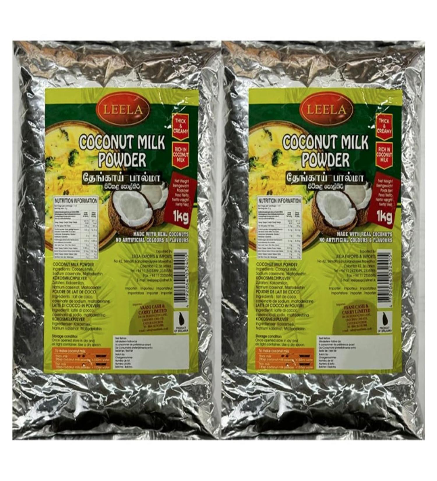 Leela Coconut Milk Powder Made With Real Coconuts No Artificial Colours And Flavours Thick And Creamy Rich In Coconut Milk 1Kg Pack Of 2 Coconut Milk Powder 1KG Pack Of 2 - Buy Online on SooperMarket.com