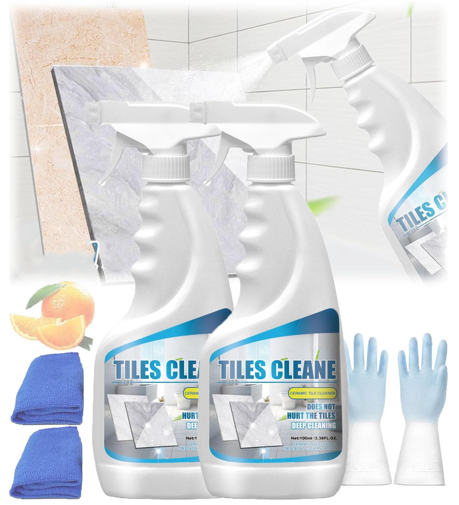 Tile Grout Cleaner Sprayer Powerful Grout Cleaner for Tile Floors Tile Grout Cleaner and Whitener Ceramic Tile Marble Cleaning Liquid Multipurpose Kitchen Bathroom Cleaner (2PCS) - Buy Online on SooperMarket.com