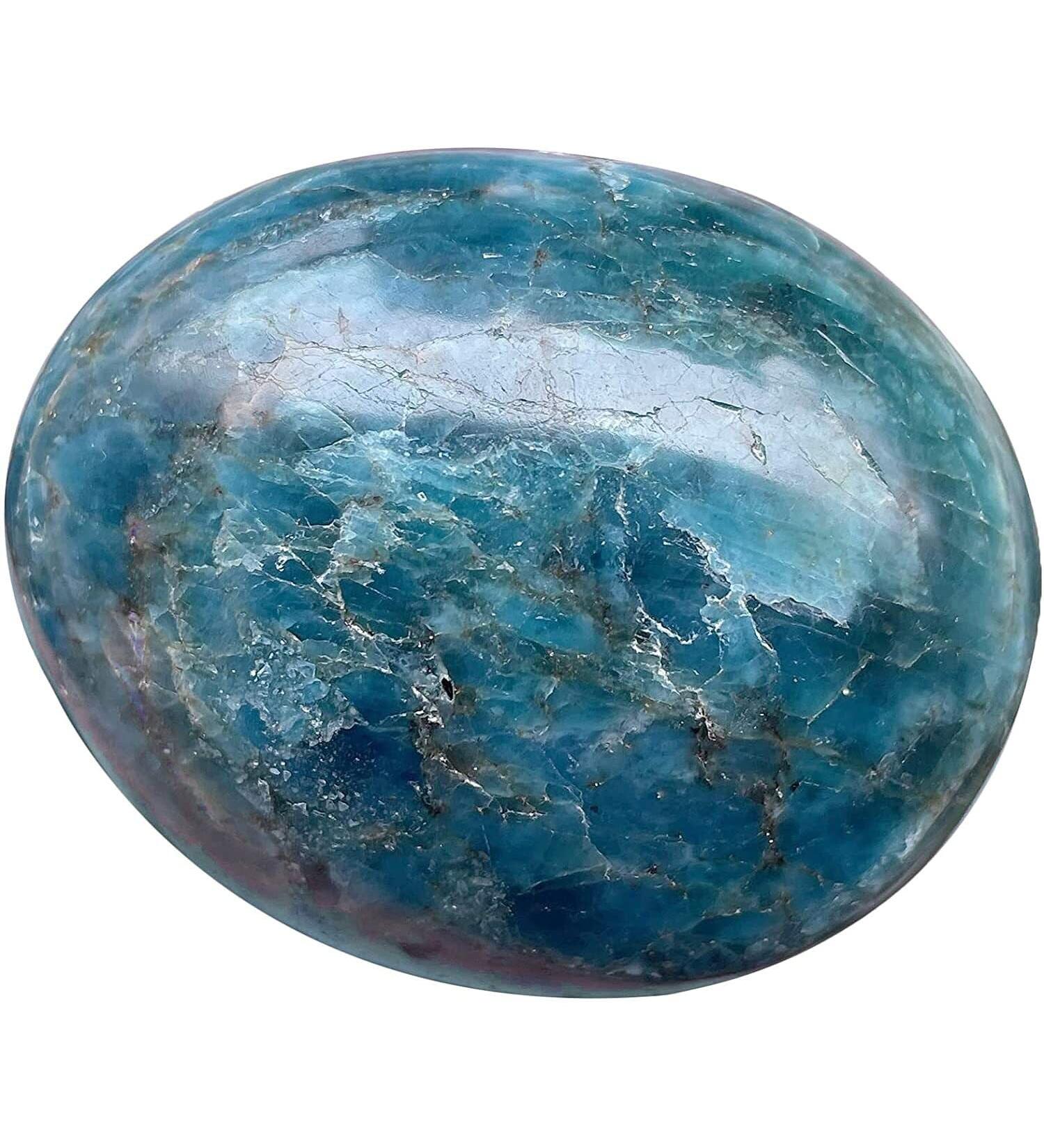 1 Apatite Gallet Palm Stone Crystal Therapy Worry Soap Specimen Reiki Full of Texture - Buy Online on SooperMarket.com